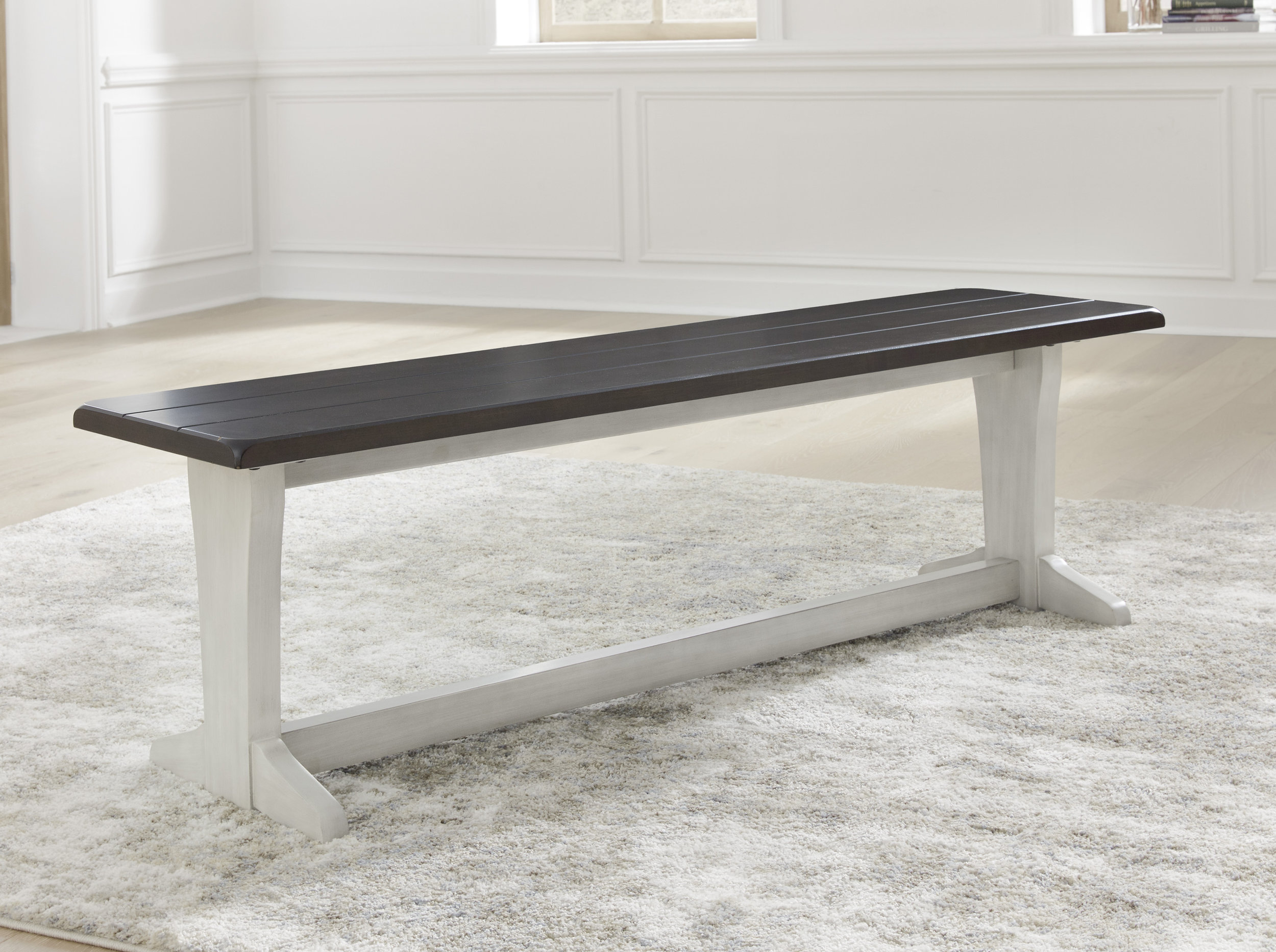 Darborn Large Dining Room Bench | Gray-Brown Wood Finish