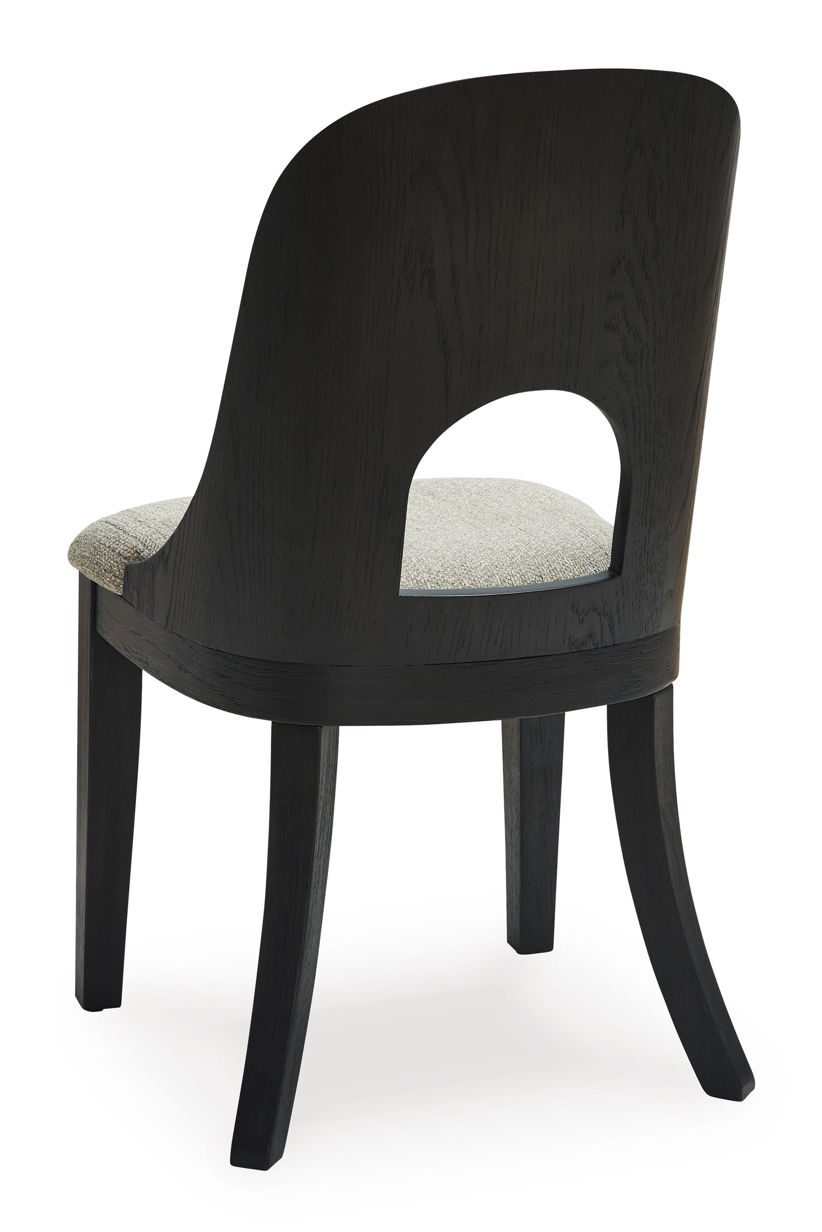 Rowanbeck Modern Dining Side Chair | Gray Fabric & Black Wood