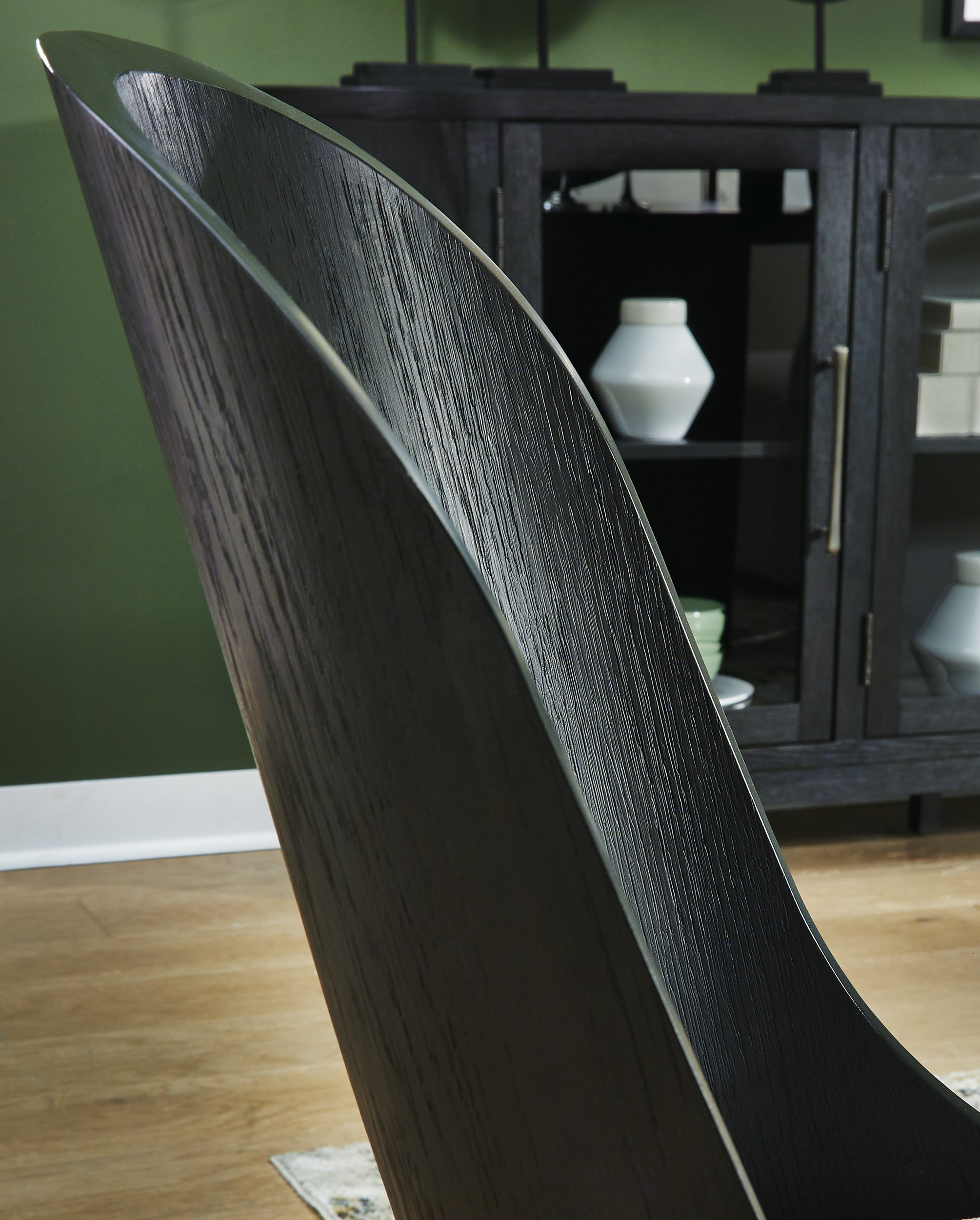 Rowanbeck Oval Wood Dining Set - Black Finish | Ashley Furniture