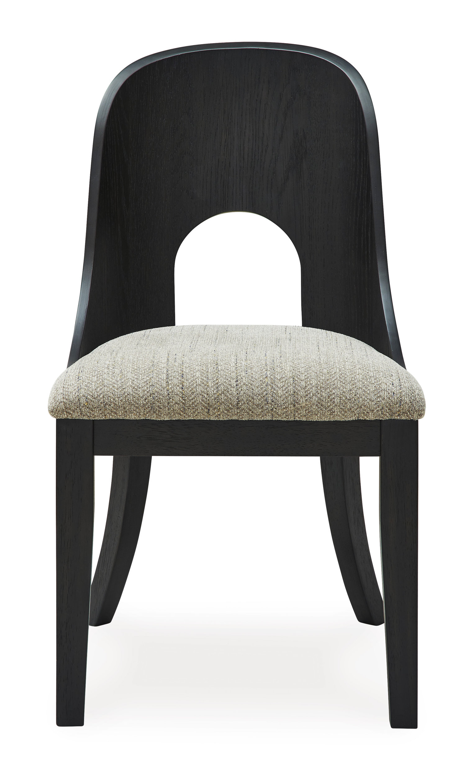 Rowanbeck Modern Dining Side Chair | Gray Fabric & Black Wood