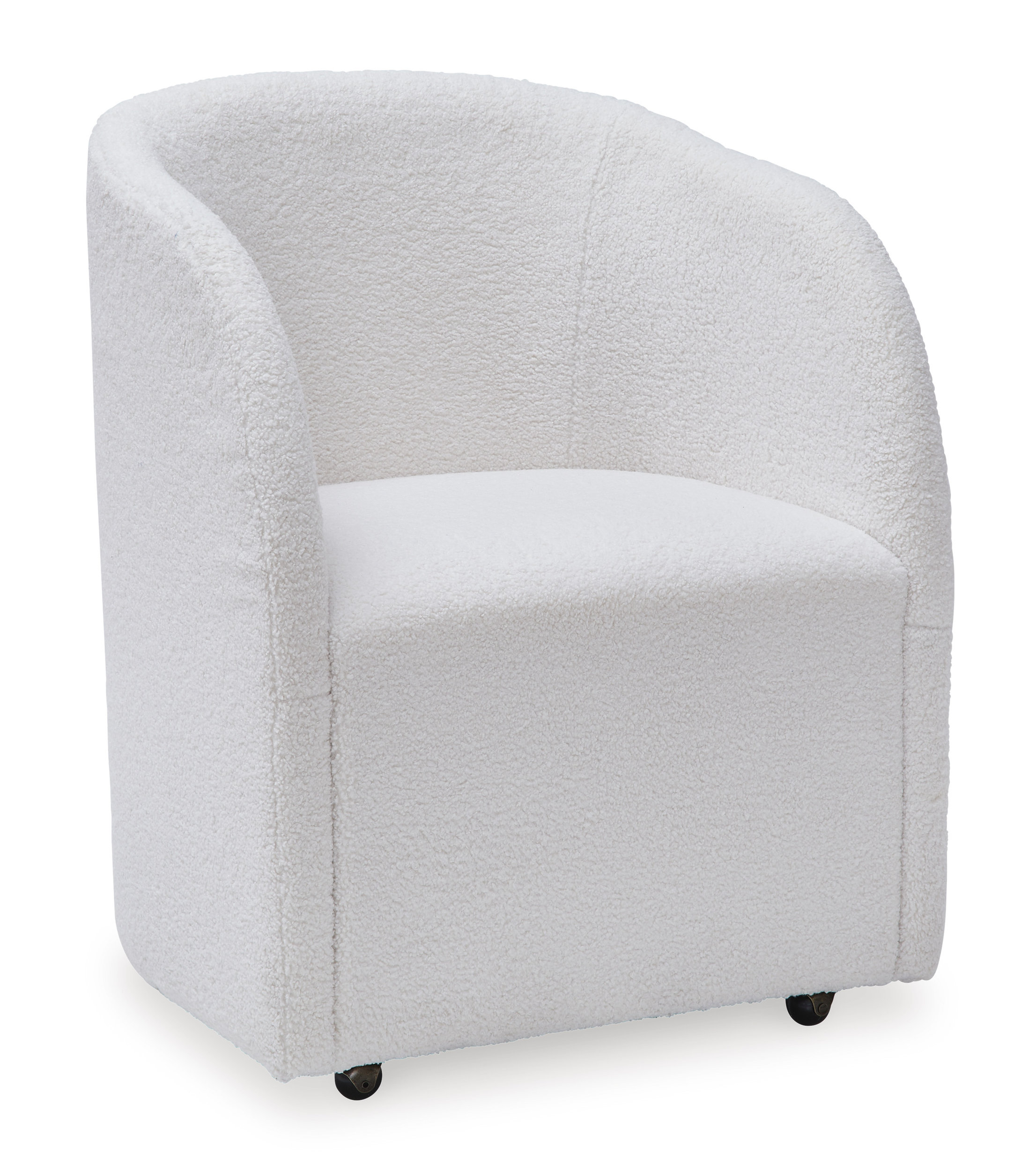 Rowanbeck Modern Upholstered Dining Arm Chair | Ivory Finish