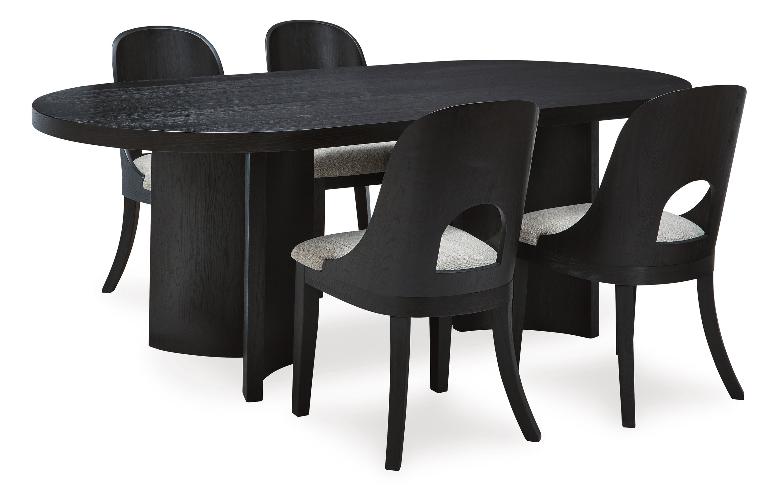 Rowanbeck Oval Wood Dining Table in Black | Ashley Furniture