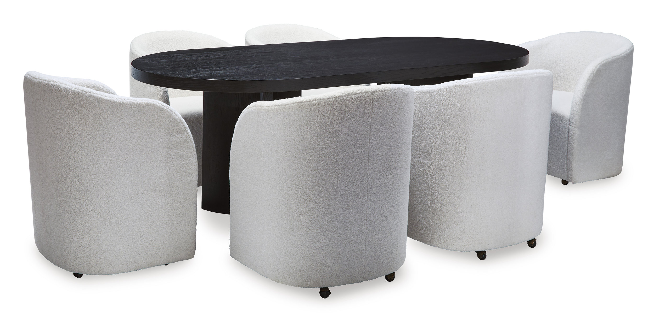 Rowanbeck Oval Wood Dining Table in Black | Ashley Furniture
