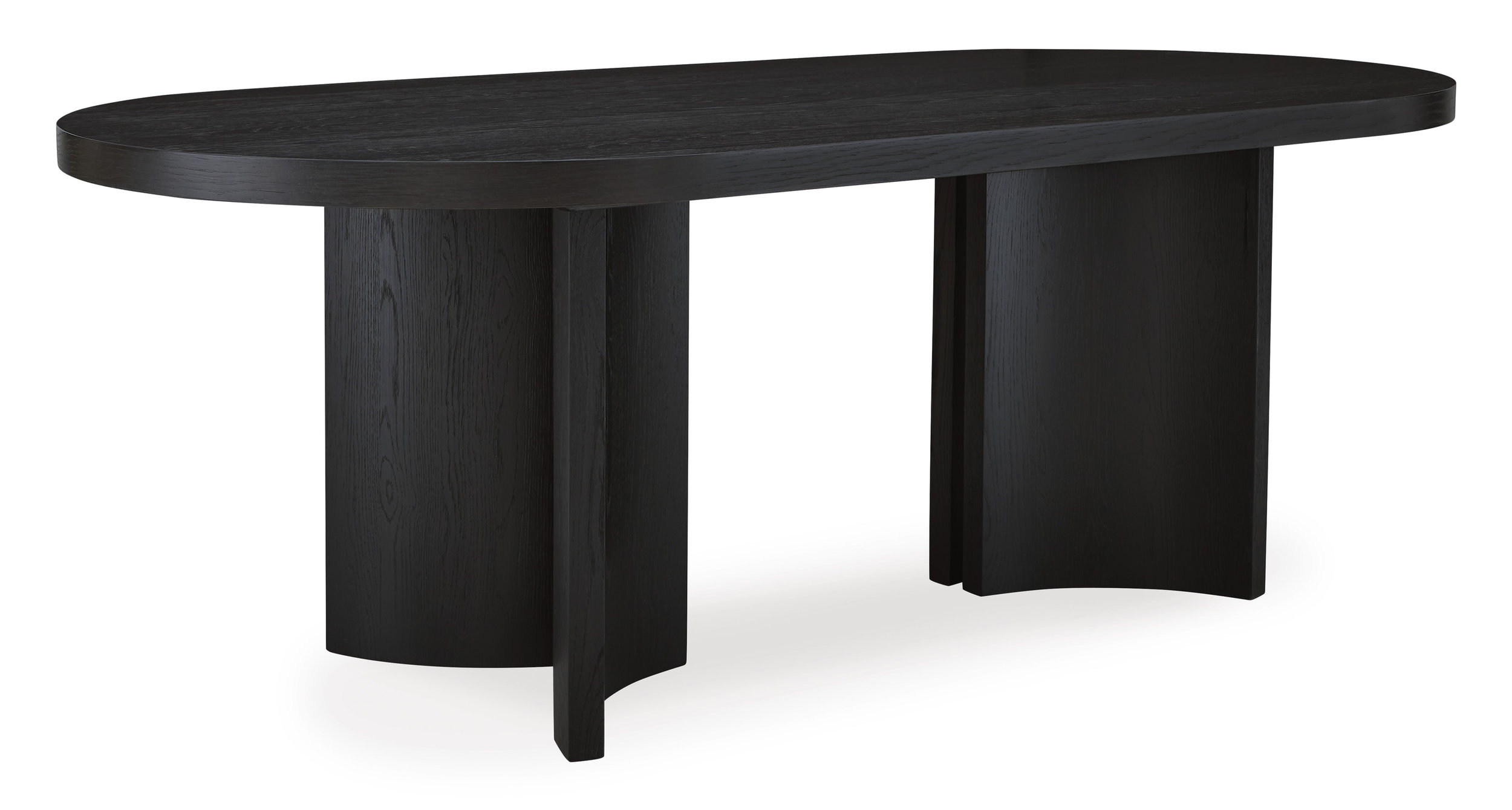 Rowanbeck Oval Wood Dining Set - Black Finish | Ashley Furniture