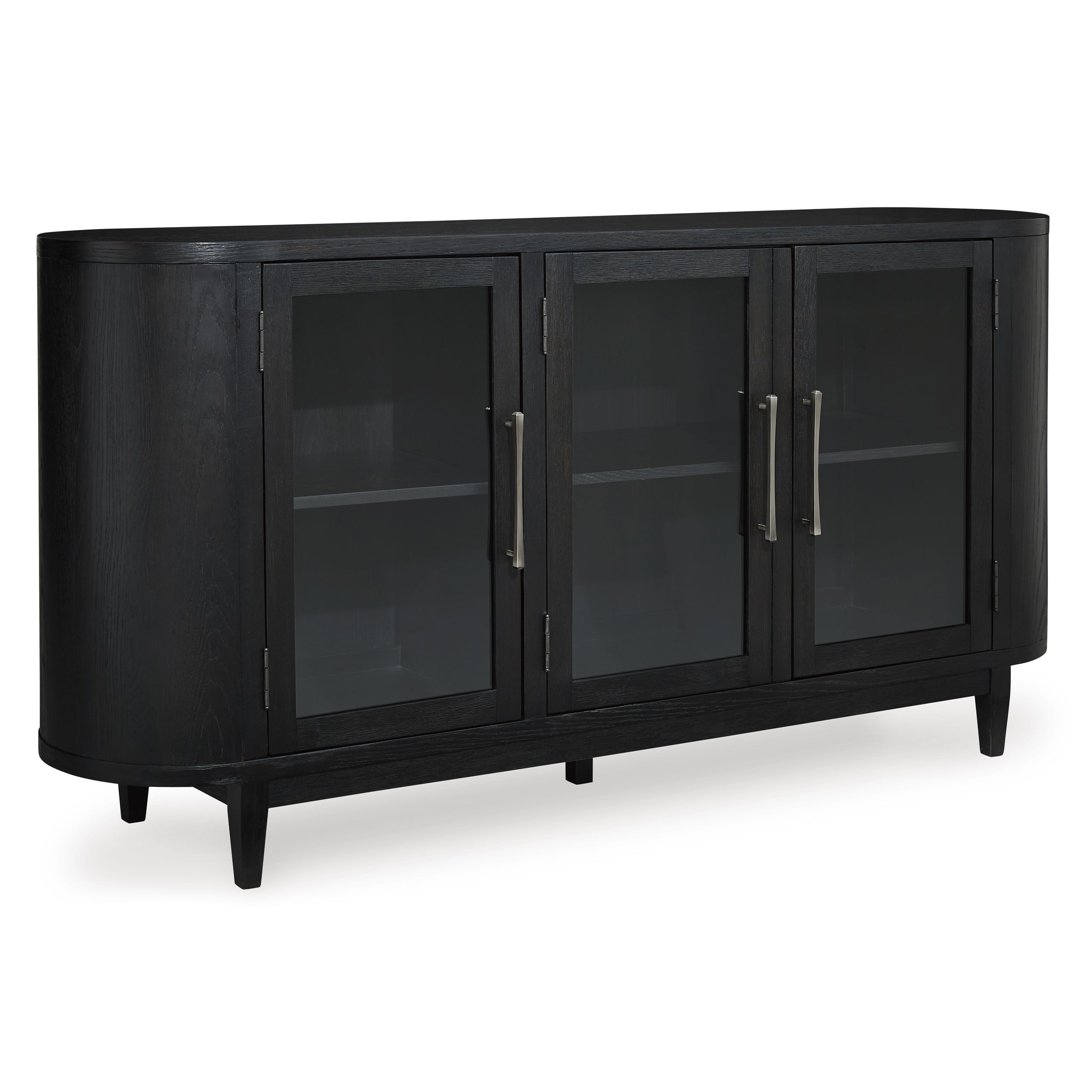 Rowanbeck Oval Wood Dining Set - Black Finish | Ashley Furniture
