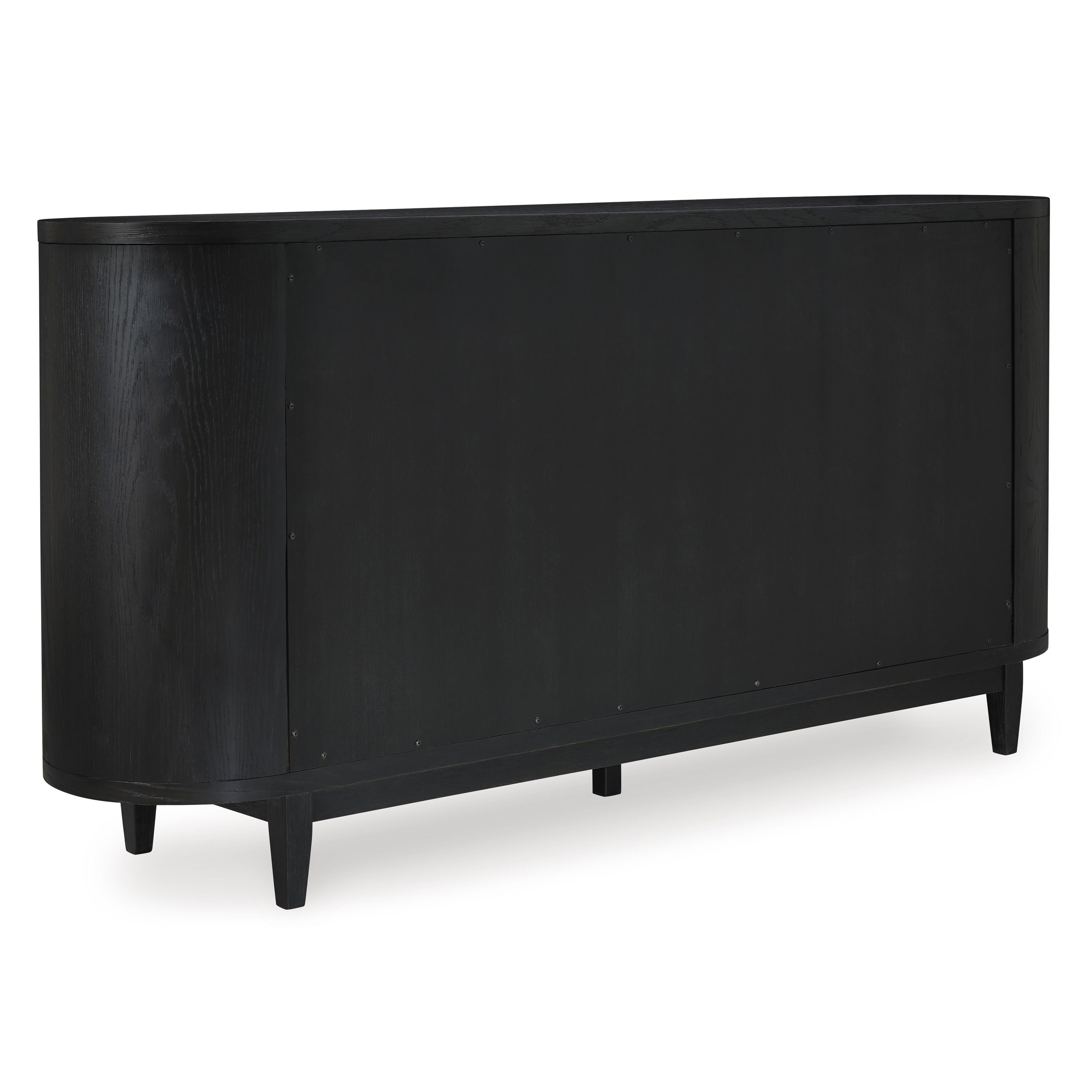 Rowanbeck Black Wood Dining Server - Art Deco 3-Door Buffet