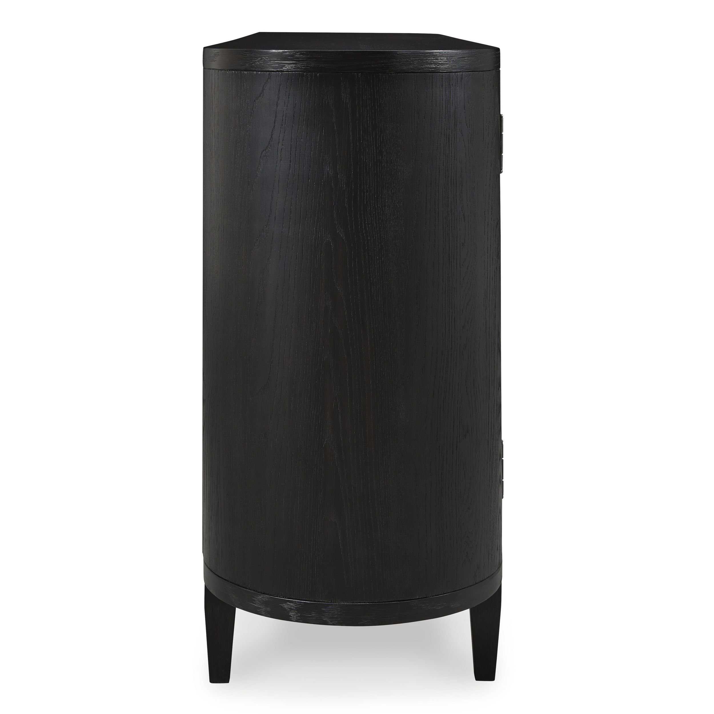Rowanbeck Black Wood Dining Server - Art Deco 3-Door Buffet
