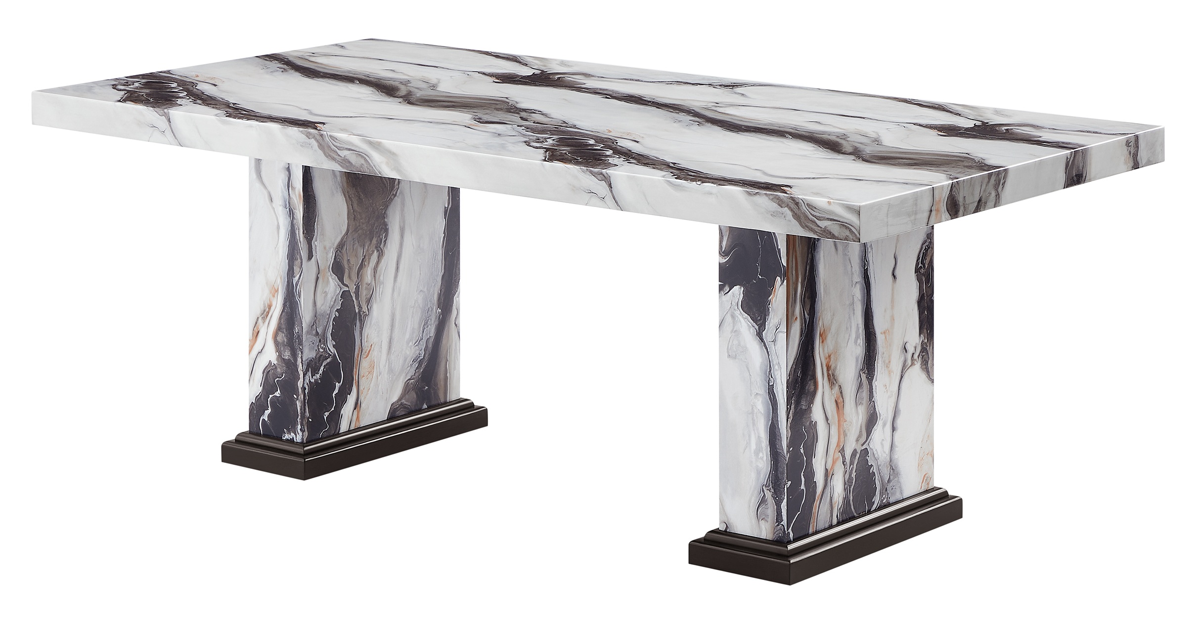 D8212 Faux Marble Rectangular Dining Room Set
