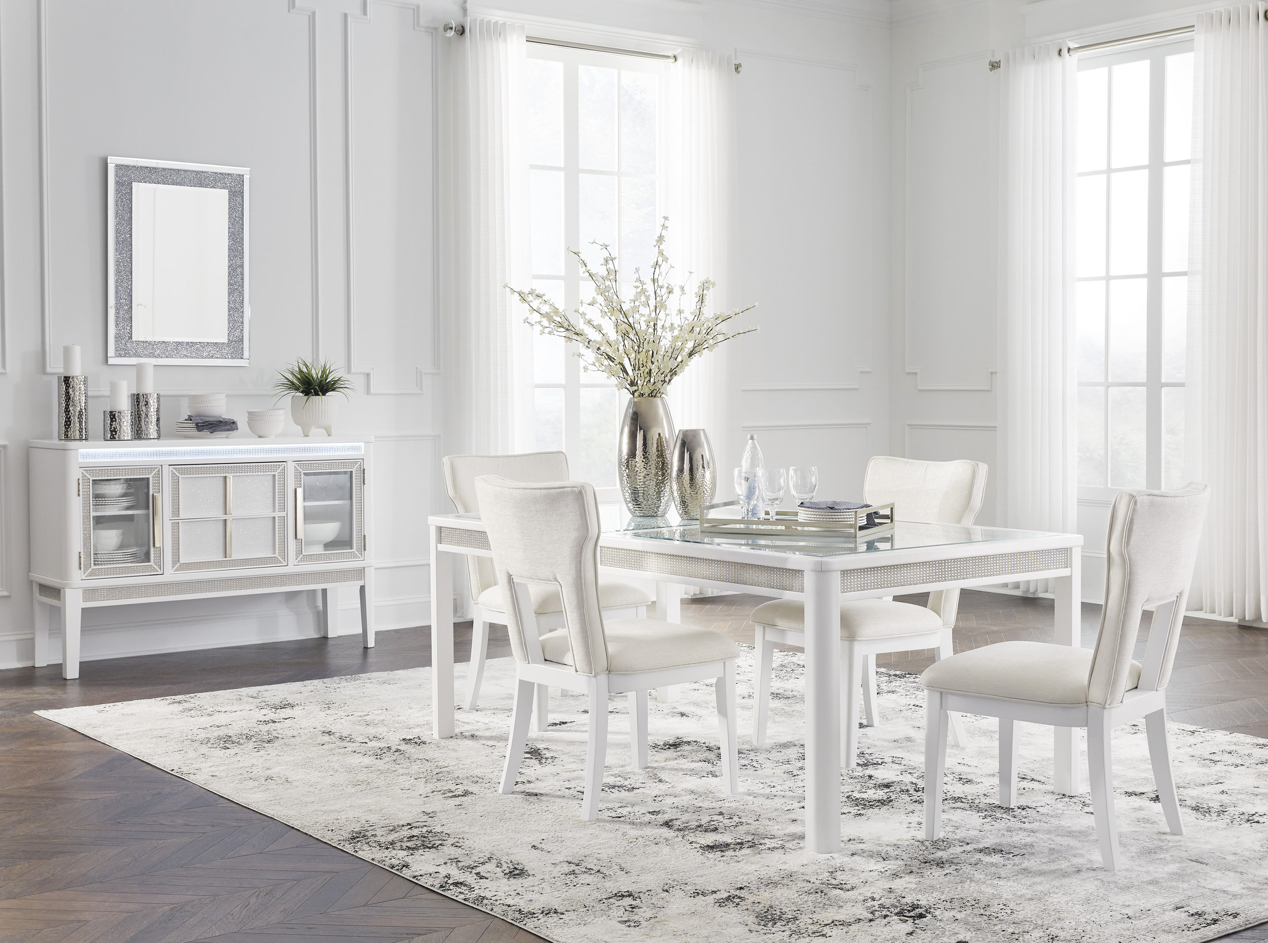 Chalanna Upholstered Dining Side Chair | White Cottage-Style