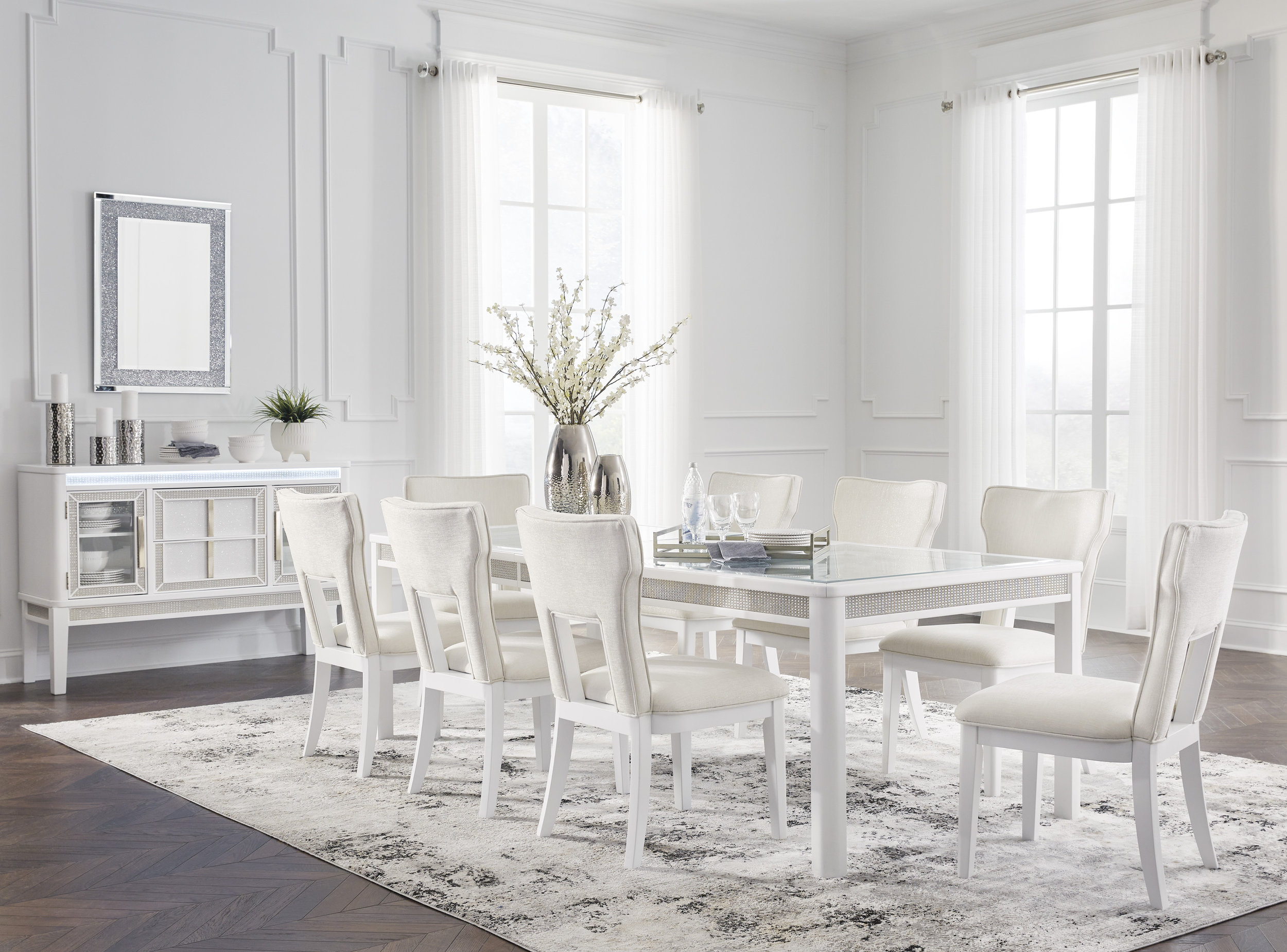 Chalanna Upholstered Dining Side Chair | White Cottage-Style