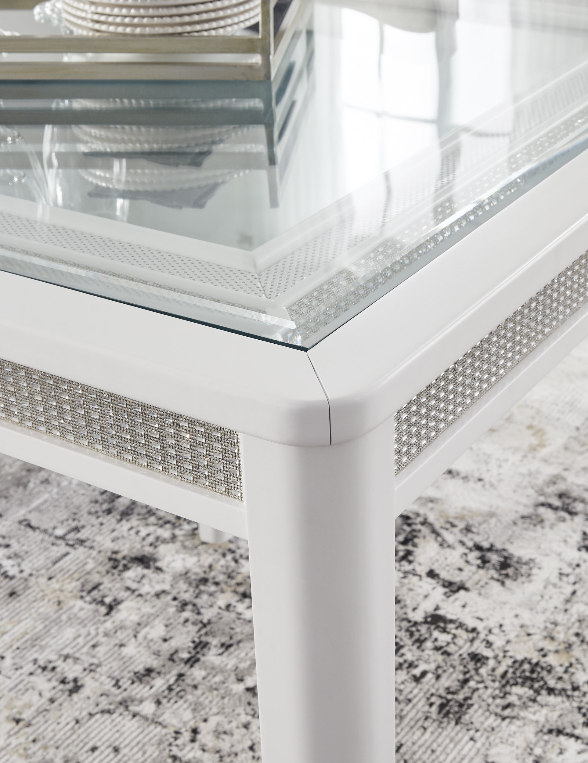 Ashley Chalanna White Extendable Dining Table - Seats 10