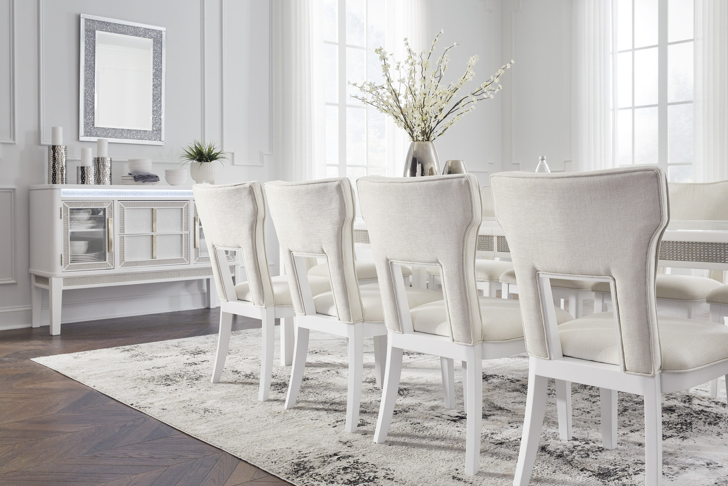Chalanna Upholstered Dining Side Chair | White Cottage-Style