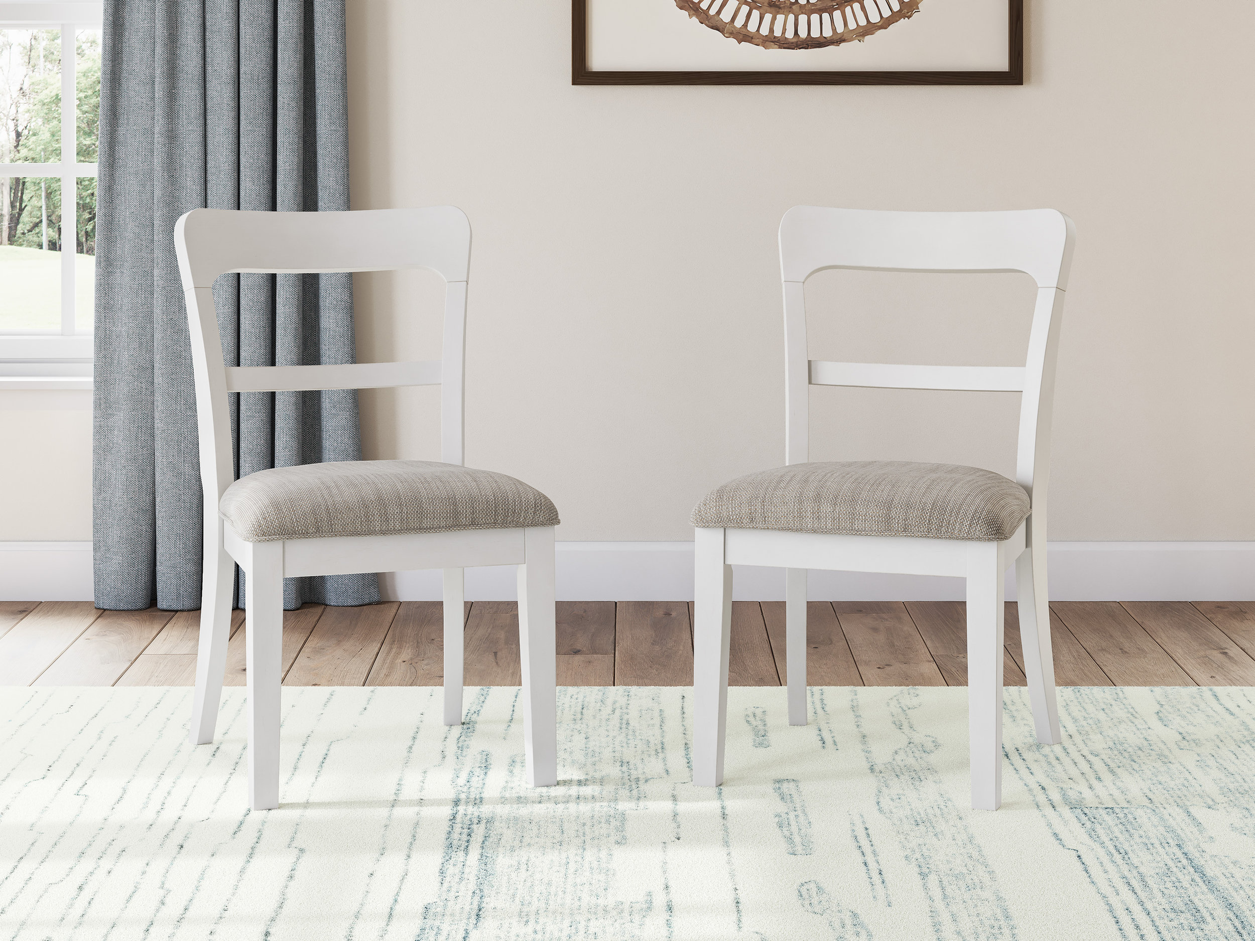 Greddinton Round Dining Set - Antiqued White Pedestal | Ashley