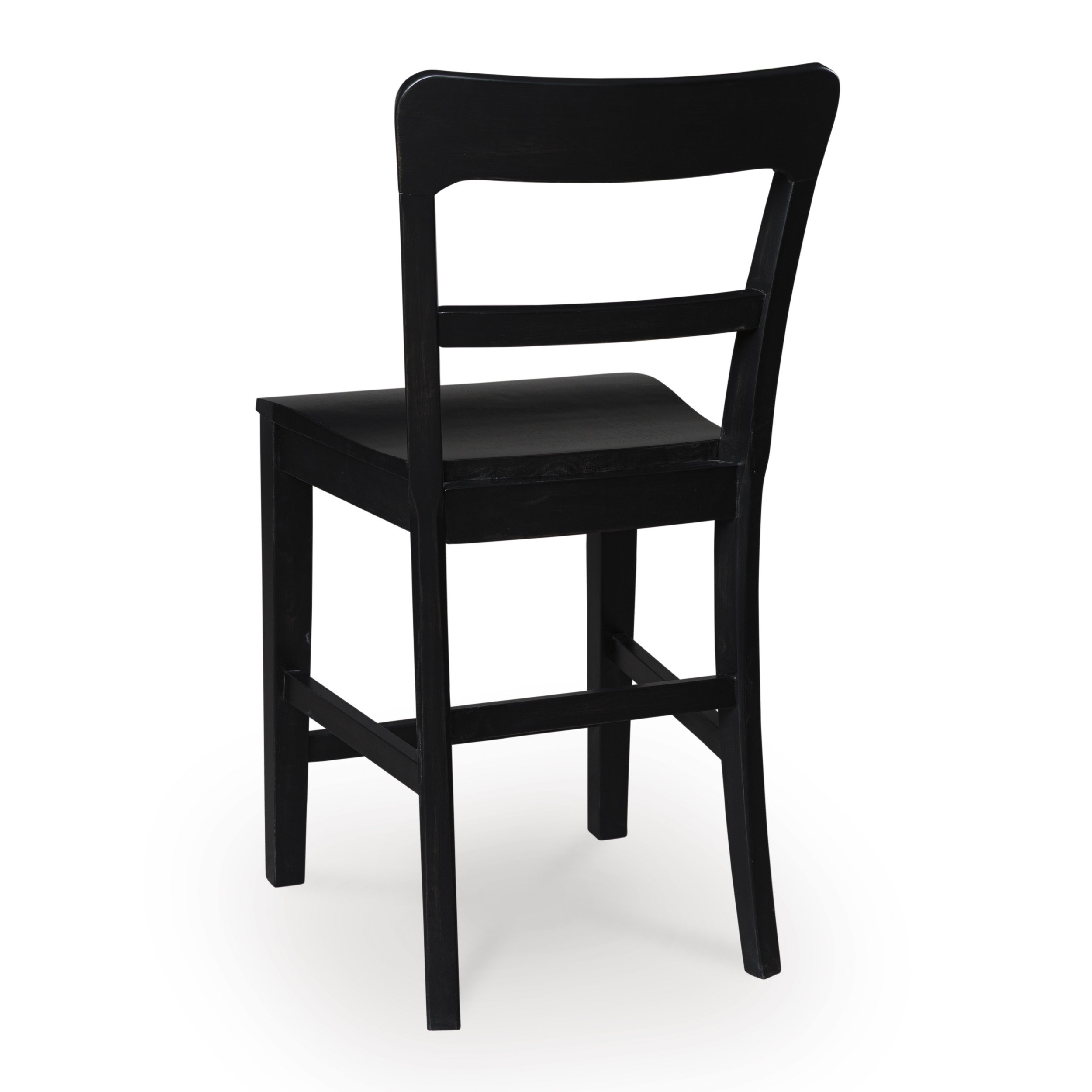 Greddinton Black Wood Barstool Set of 2 | Slat Back Design