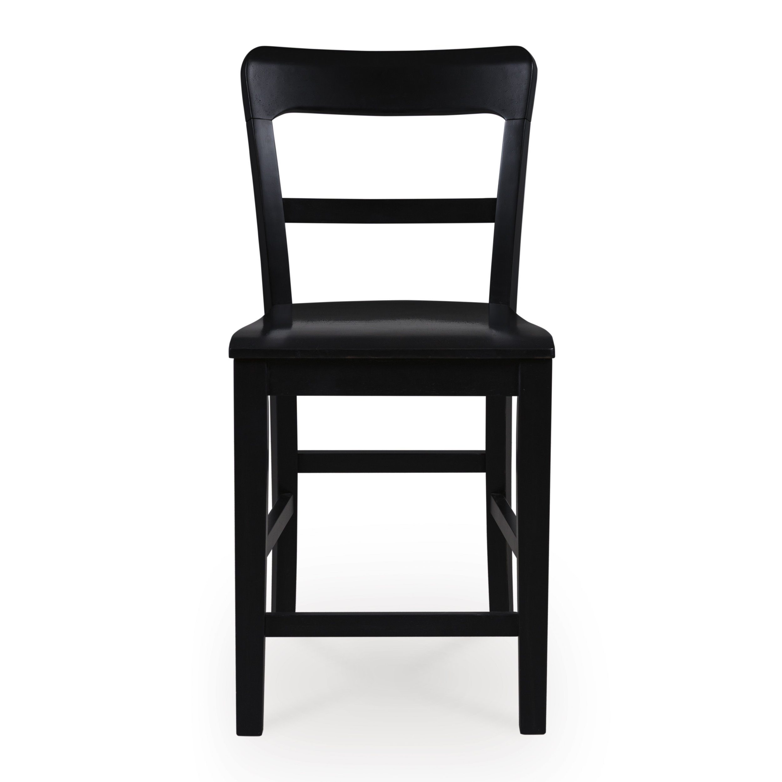 Greddinton Black Wood Barstool Set of 2 | Slat Back Design