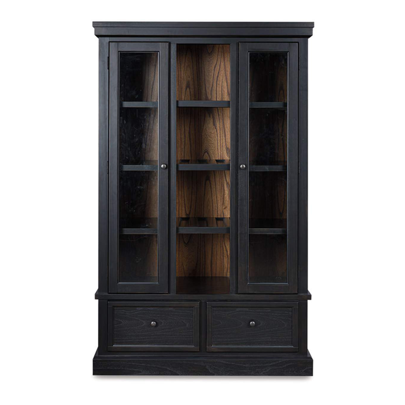 Greddinton Wood Curio Cabinet | 2-Door Display with Drawers