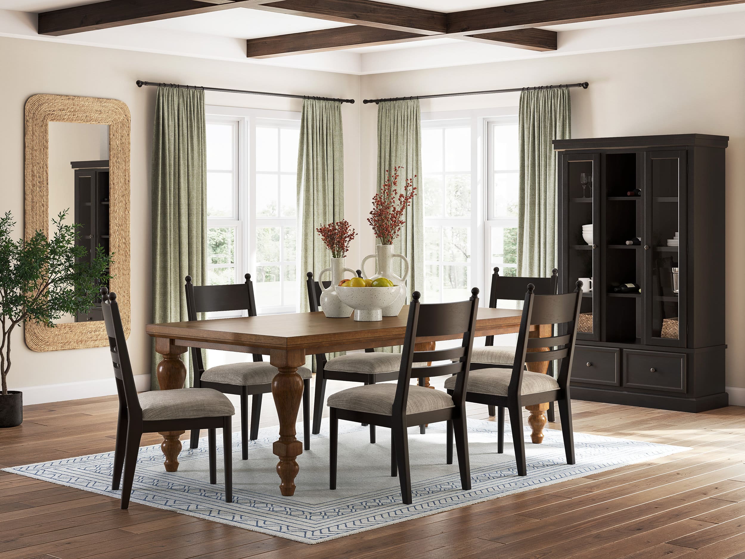 Greddinton Ladder-Back Dining Chair - Black (D824-07)