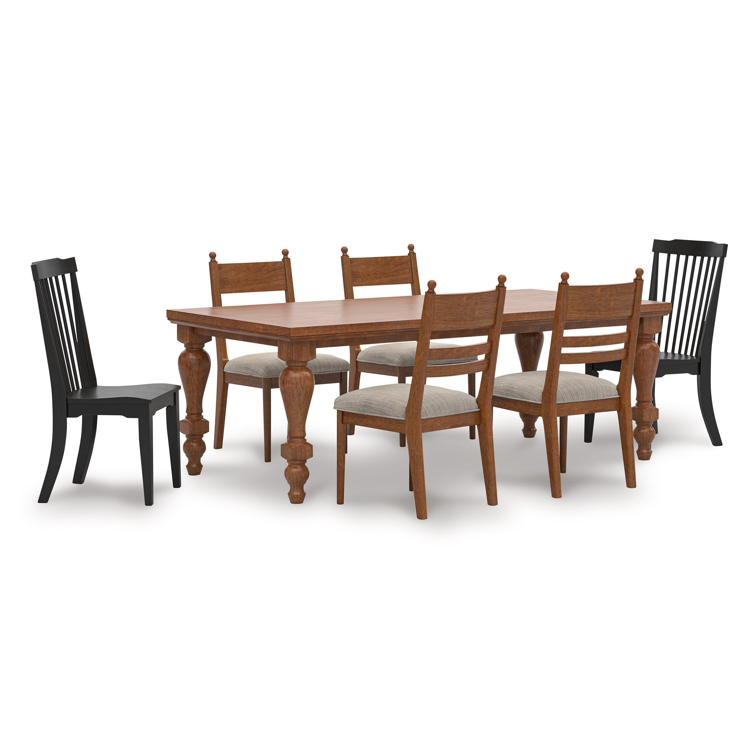 Greddinton Rectangular Wood Dining Table in Brown | Sohomod