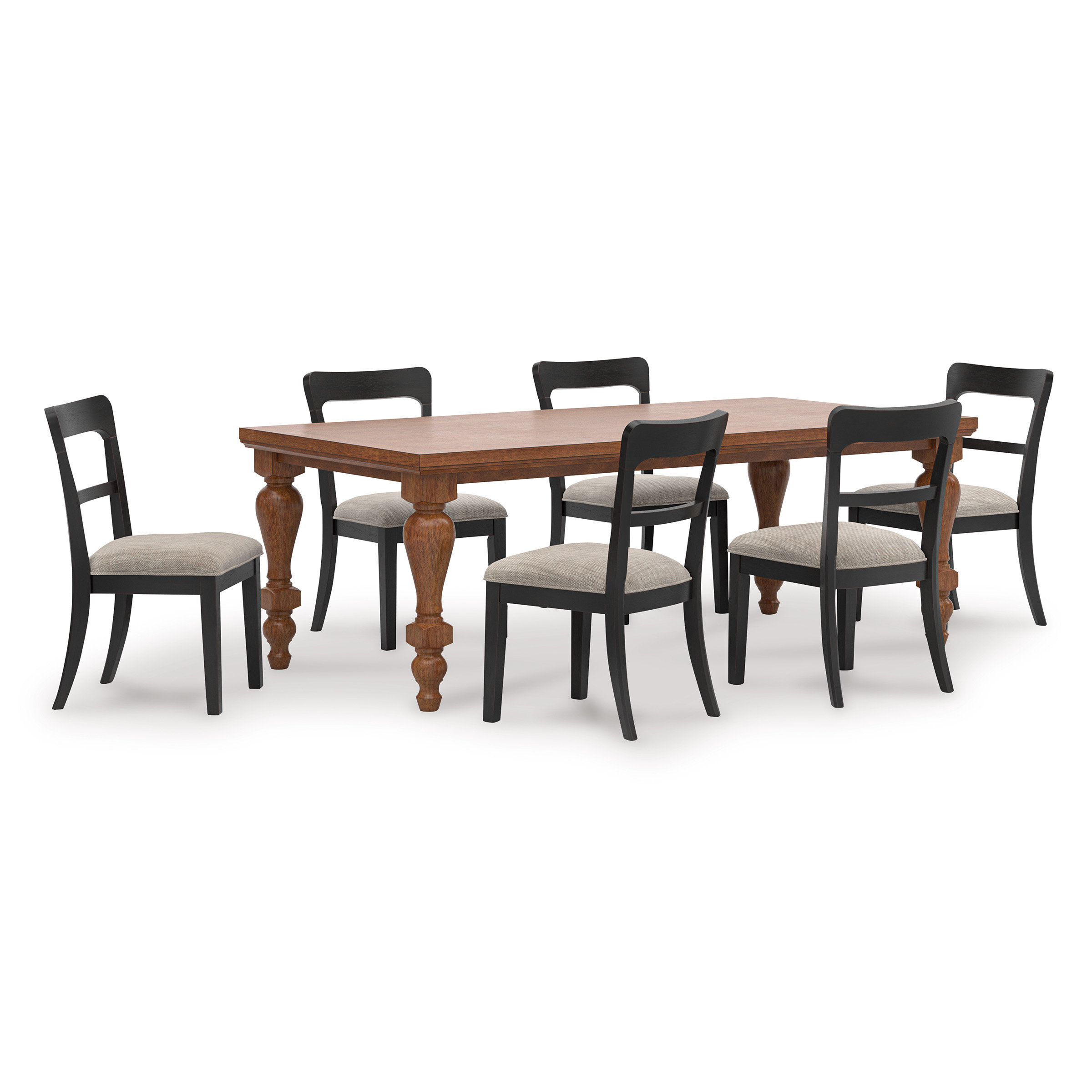 Greddinton Rectangular Wood Dining Table in Brown | Sohomod