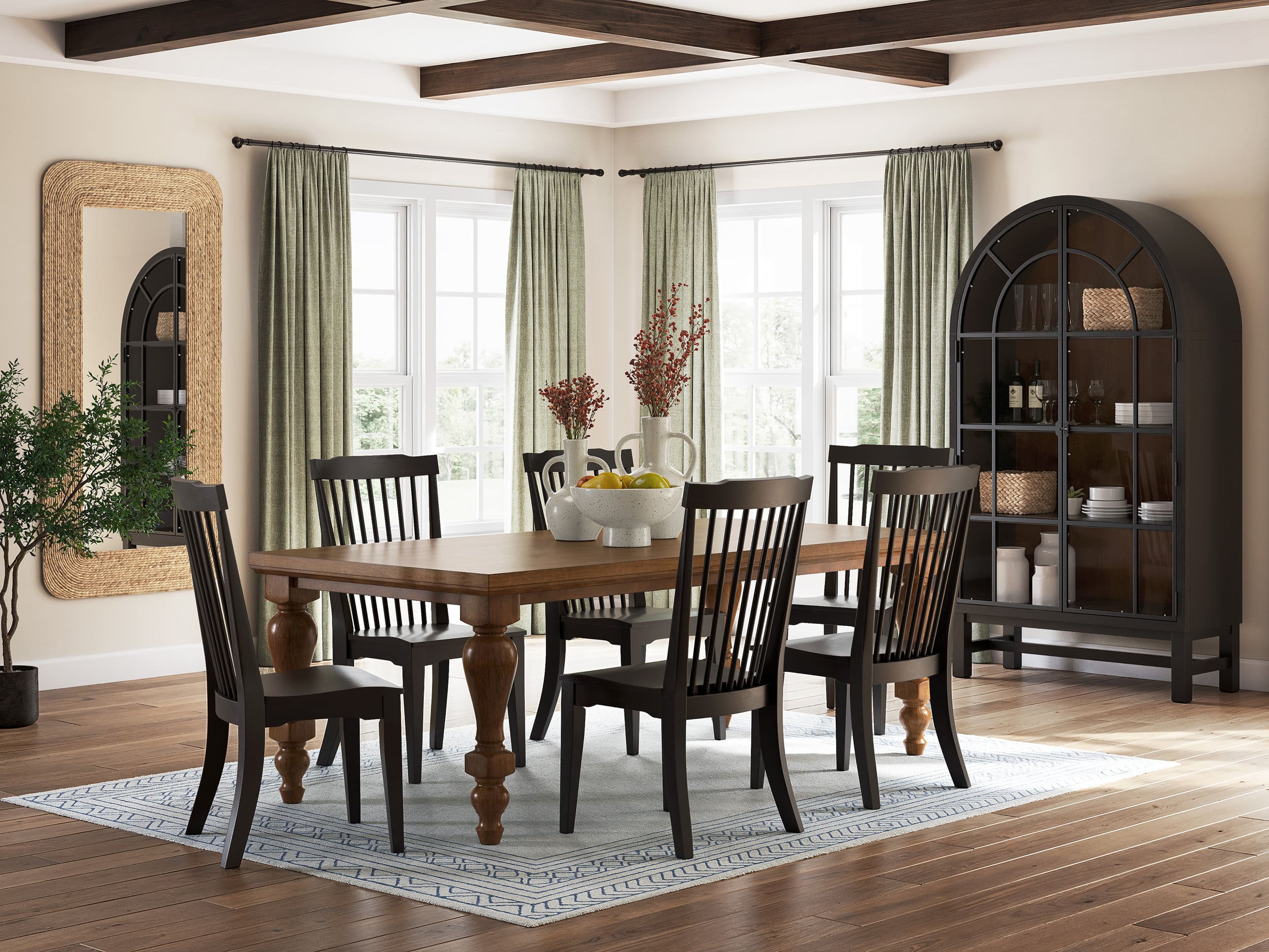 Greddinton Rectangular Wood Dining Table in Brown | Sohomod