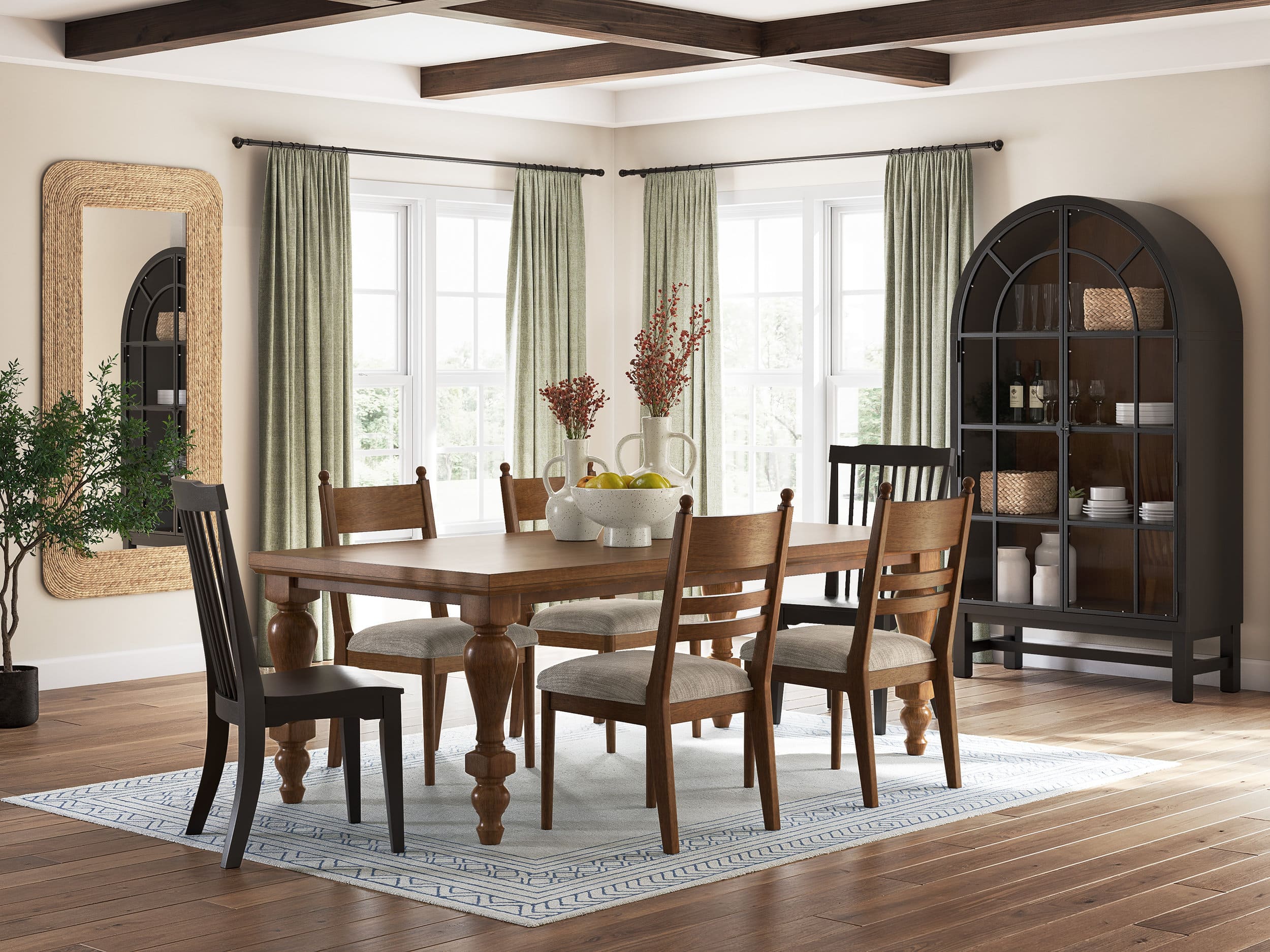 Greddinton Rectangular Wood Dining Table in Brown | Sohomod