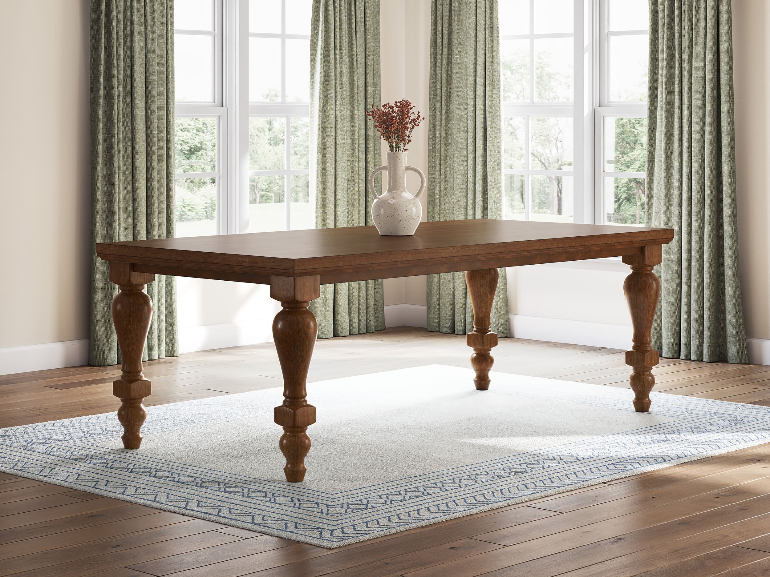 Greddinton Rectangular Wood Dining Table in Brown | Sohomod