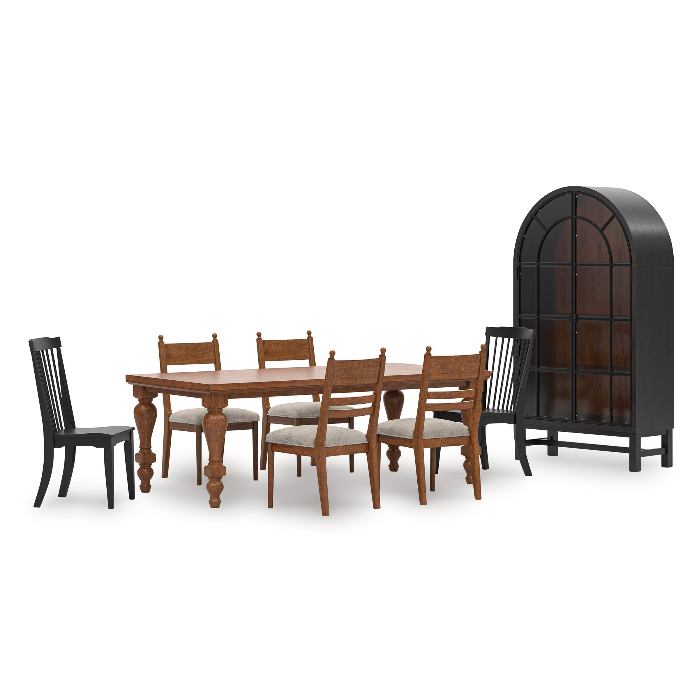 Greddinton Rectangular Wood Dining Table in Brown | Sohomod