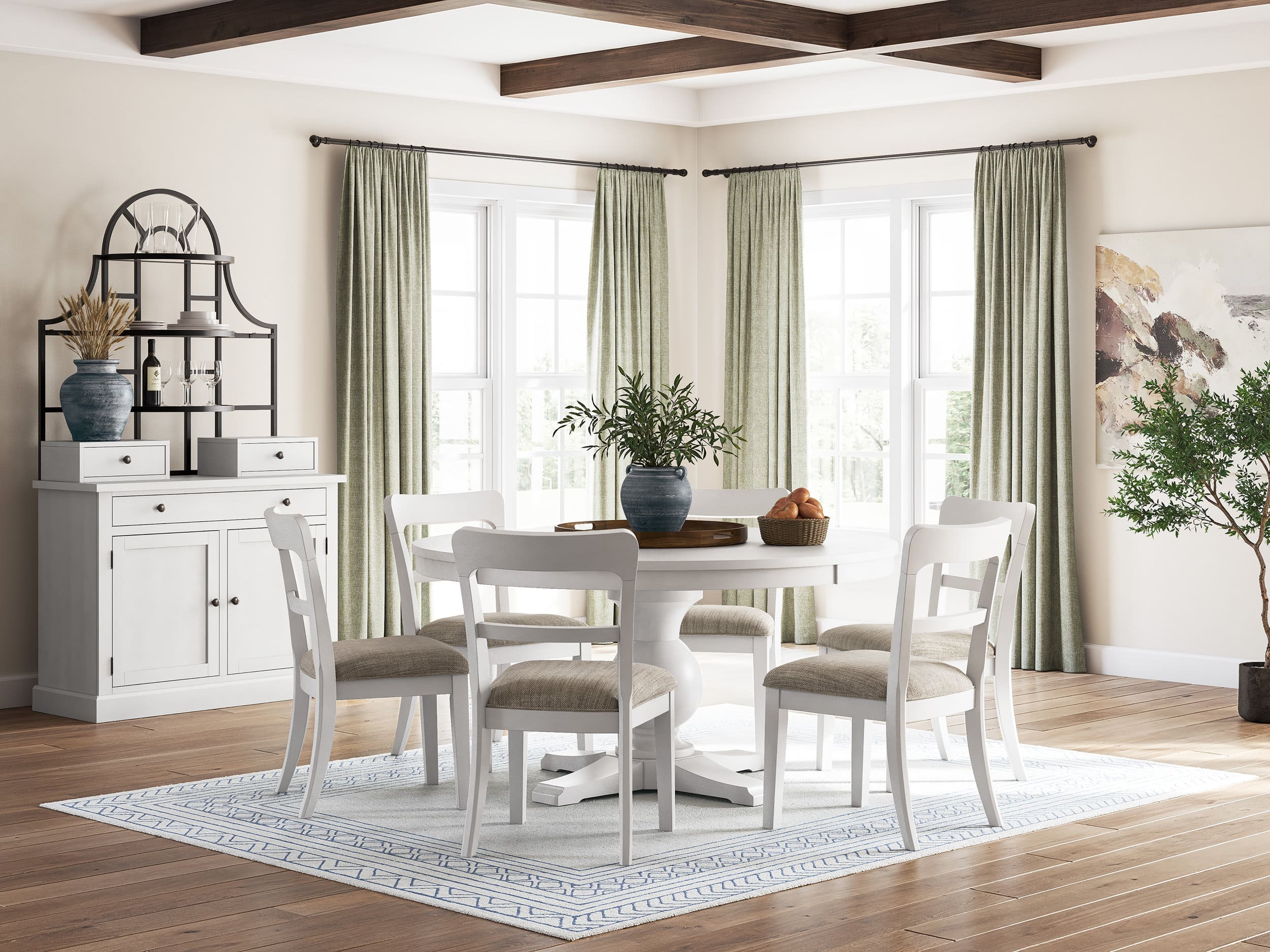 Greddinton Upholstered Dining Side Chair | Modern Farmhouse White