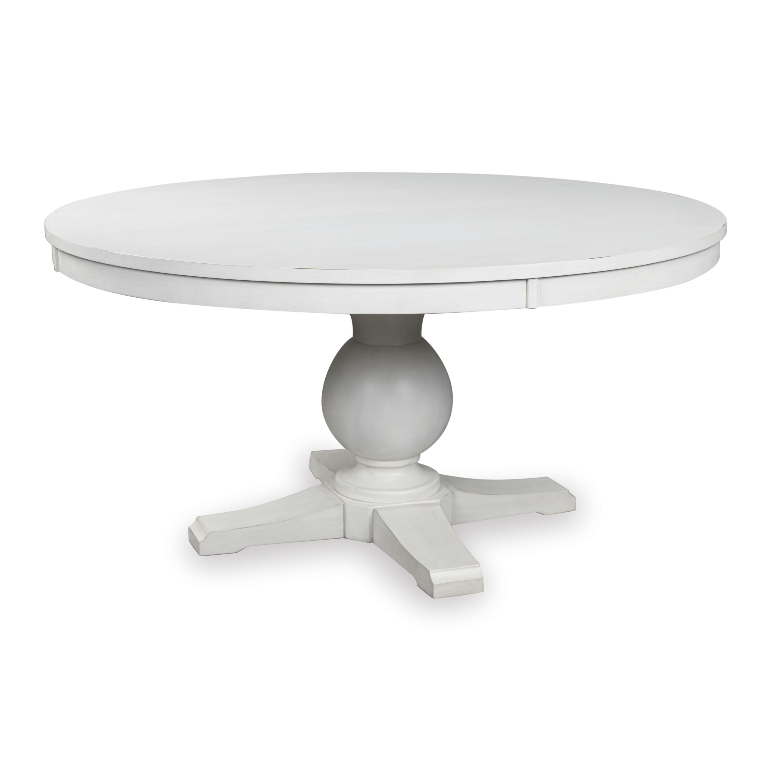 Greddinton Round Dining Set - Antiqued White Pedestal | Ashley