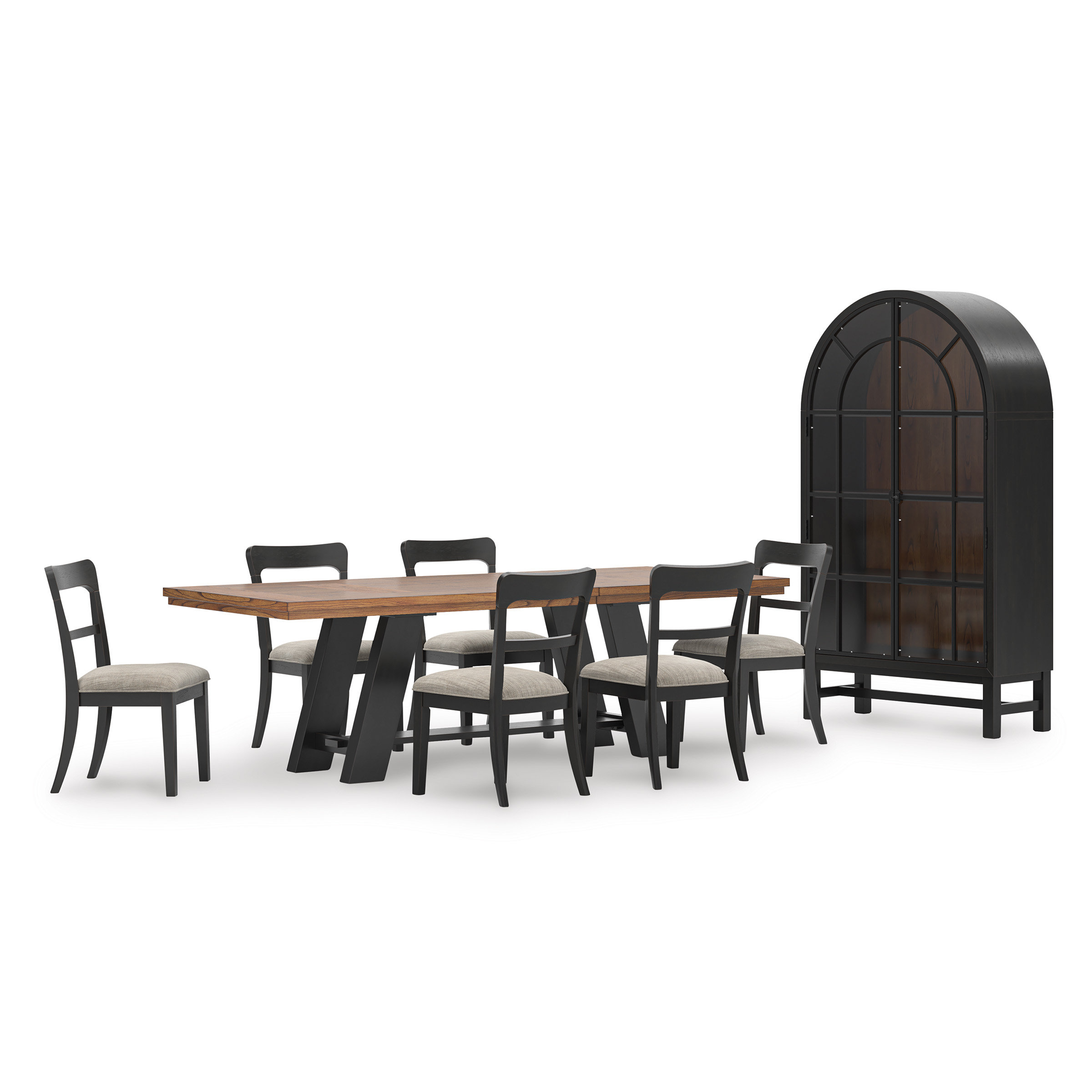 Greddinton Extendable Wood Dining Table - Brown/Black Farmhouse