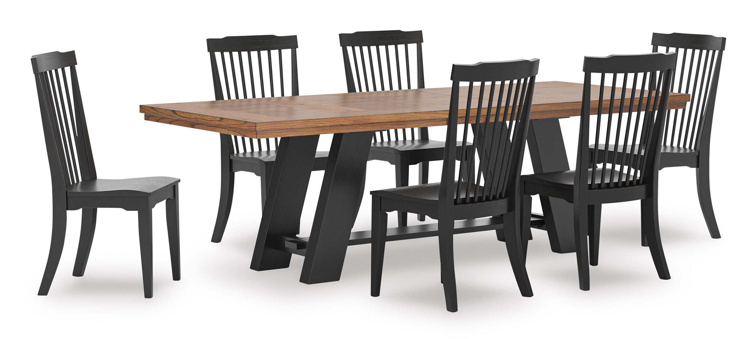 Greddinton Dining Side Chair | Black Wood Modern Farmhouse