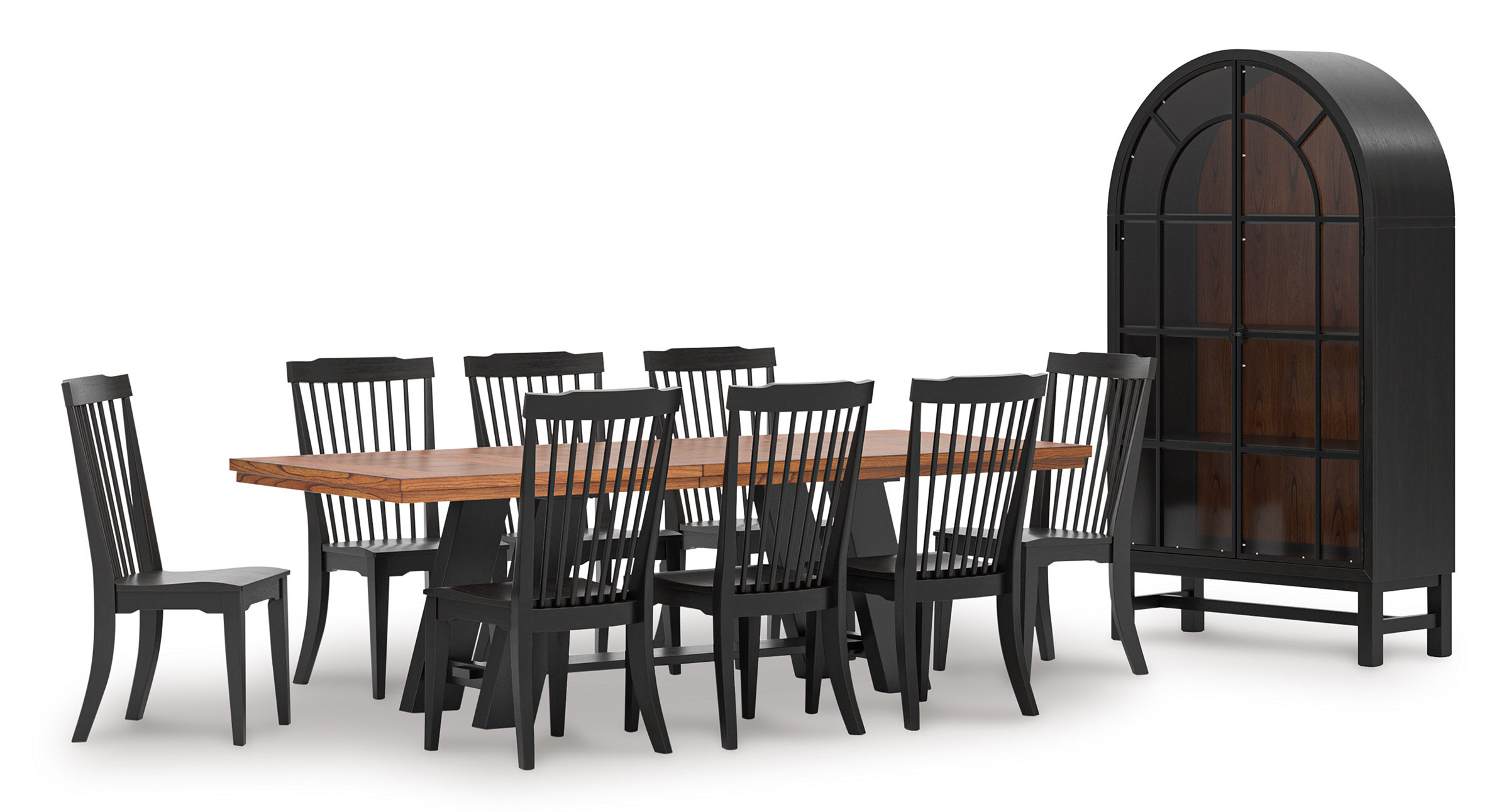 Greddinton Dining Side Chair | Black Wood Modern Farmhouse