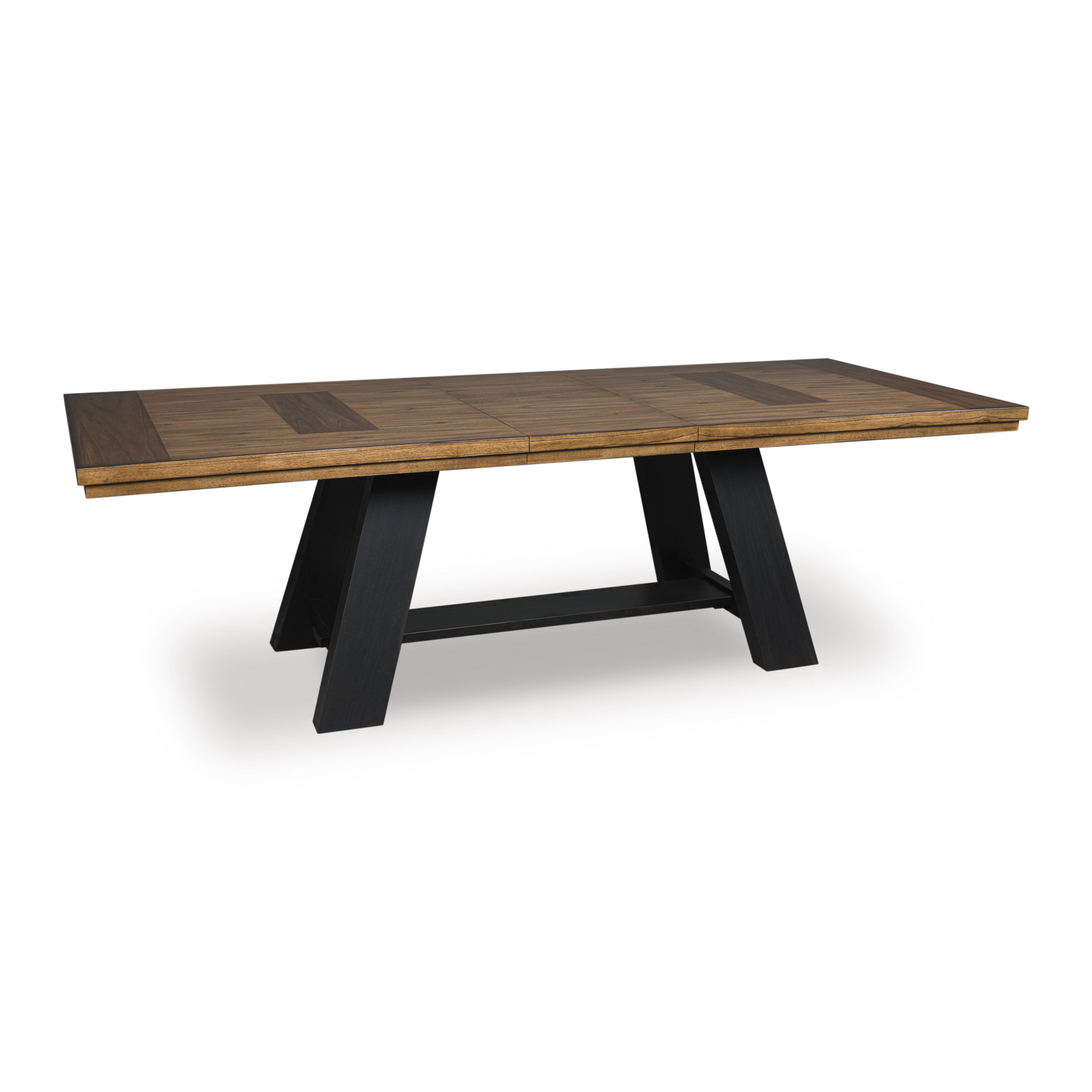 Greddinton Extendable Wood Dining Table - Brown/Black Farmhouse