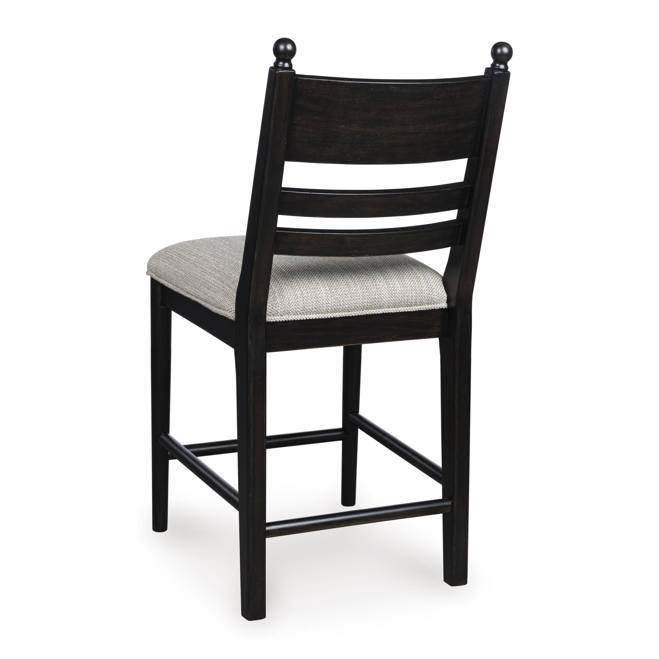 Greddinton Black Wood & Gray Upholstered Bar Height Stool