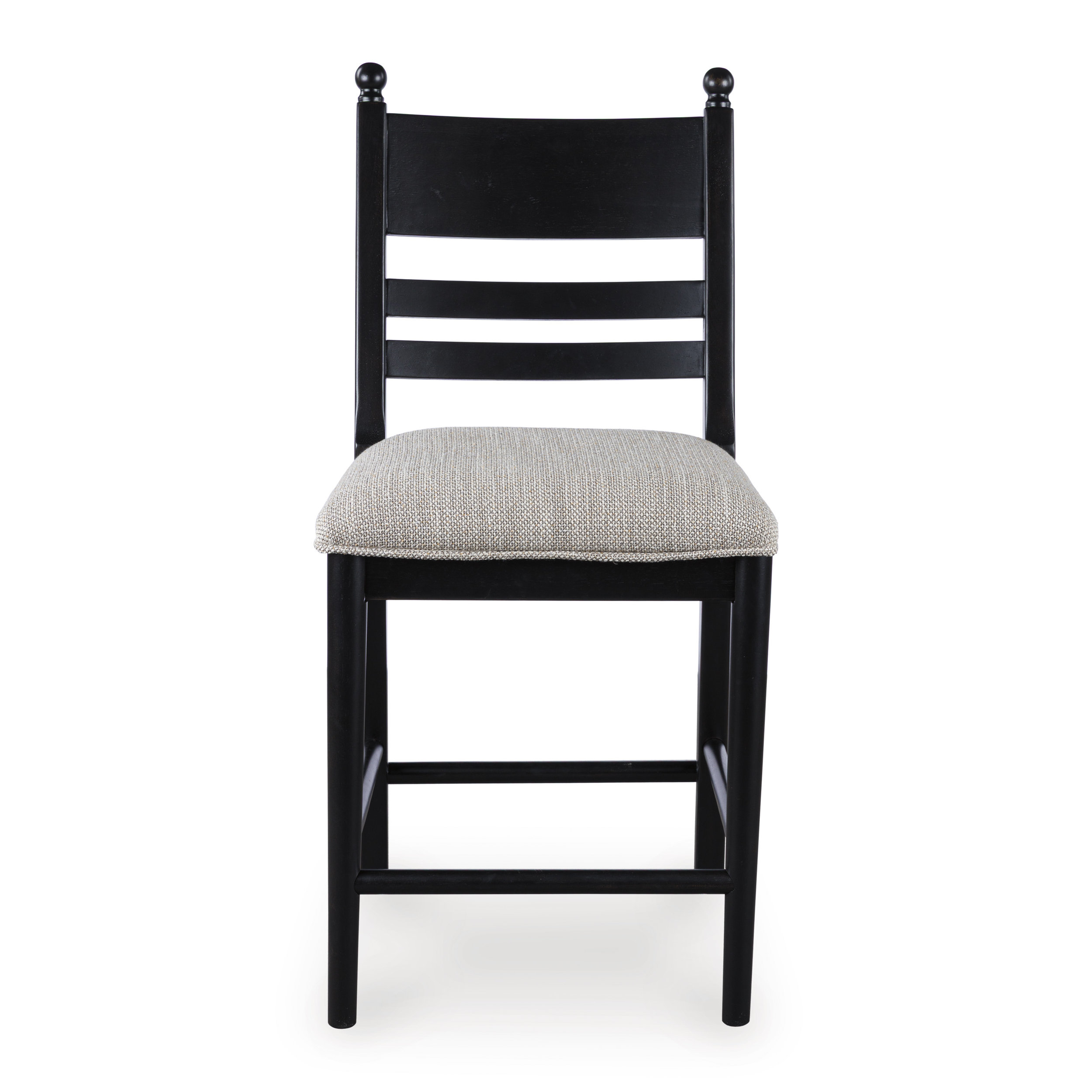 Greddinton Black Wood & Gray Upholstered Bar Height Stool