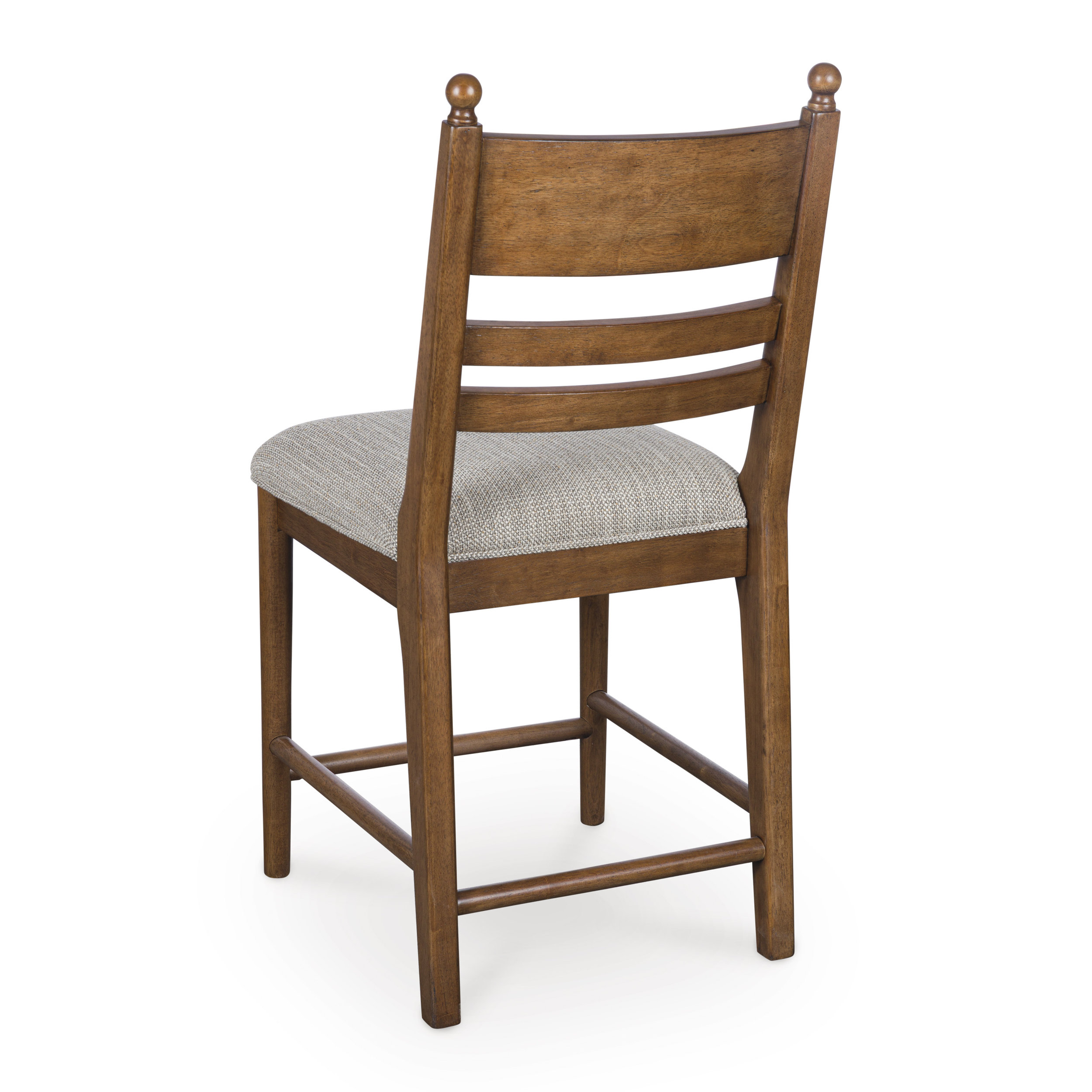Greddinton Black Wood & Gray Upholstered Counter Stool