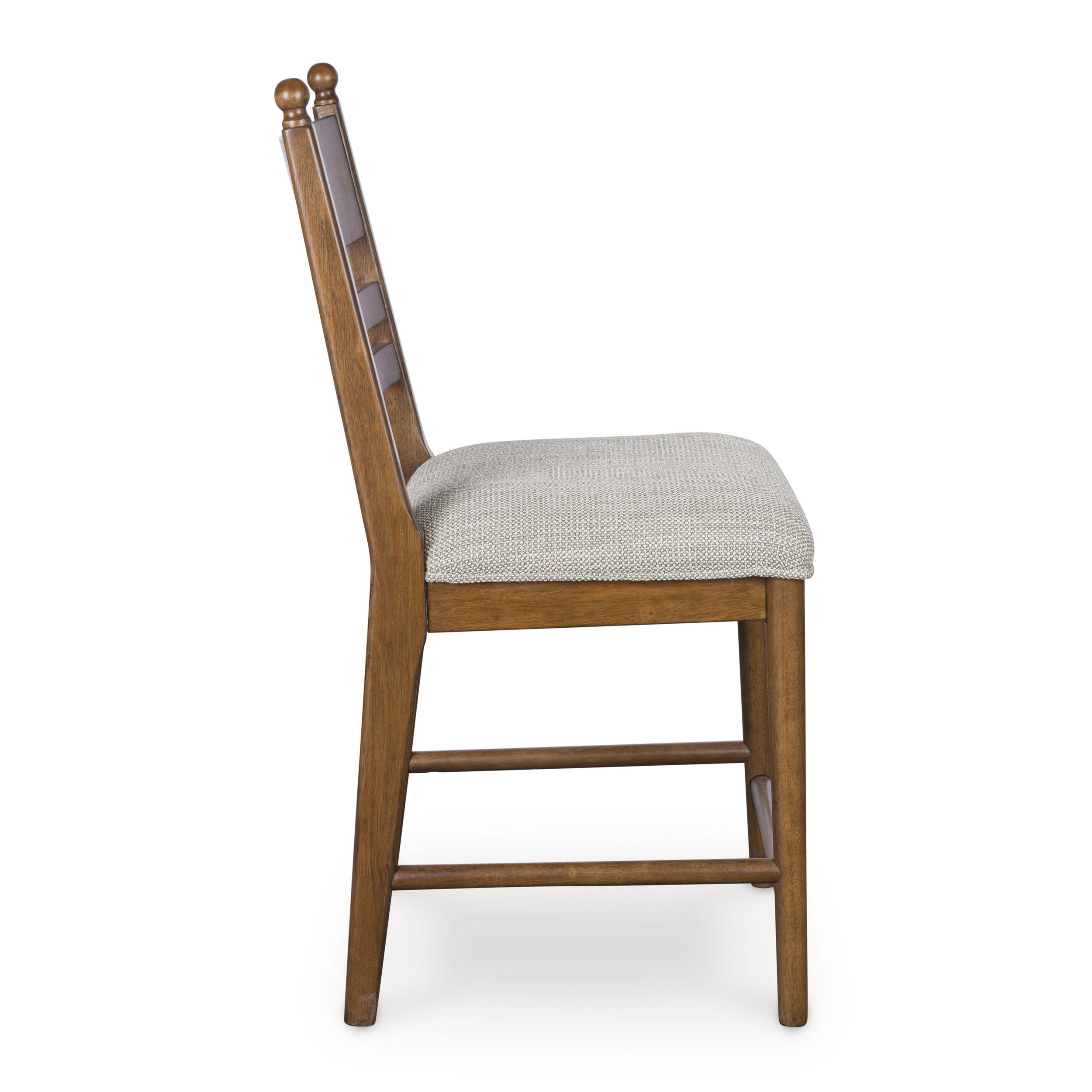 Greddinton Black Wood & Gray Upholstered Counter Stool
