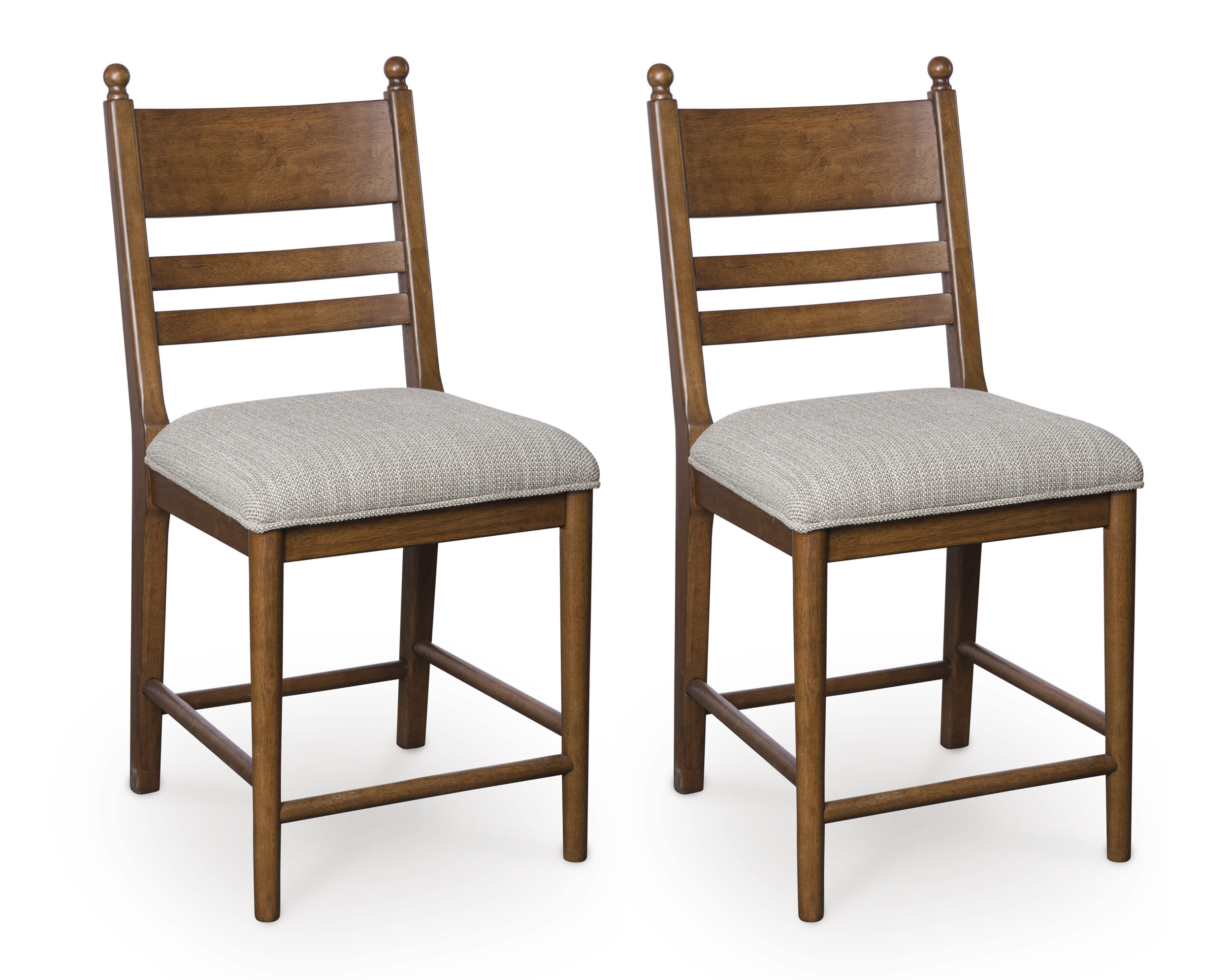 Greddinton Black Wood & Gray Upholstered Counter Stool