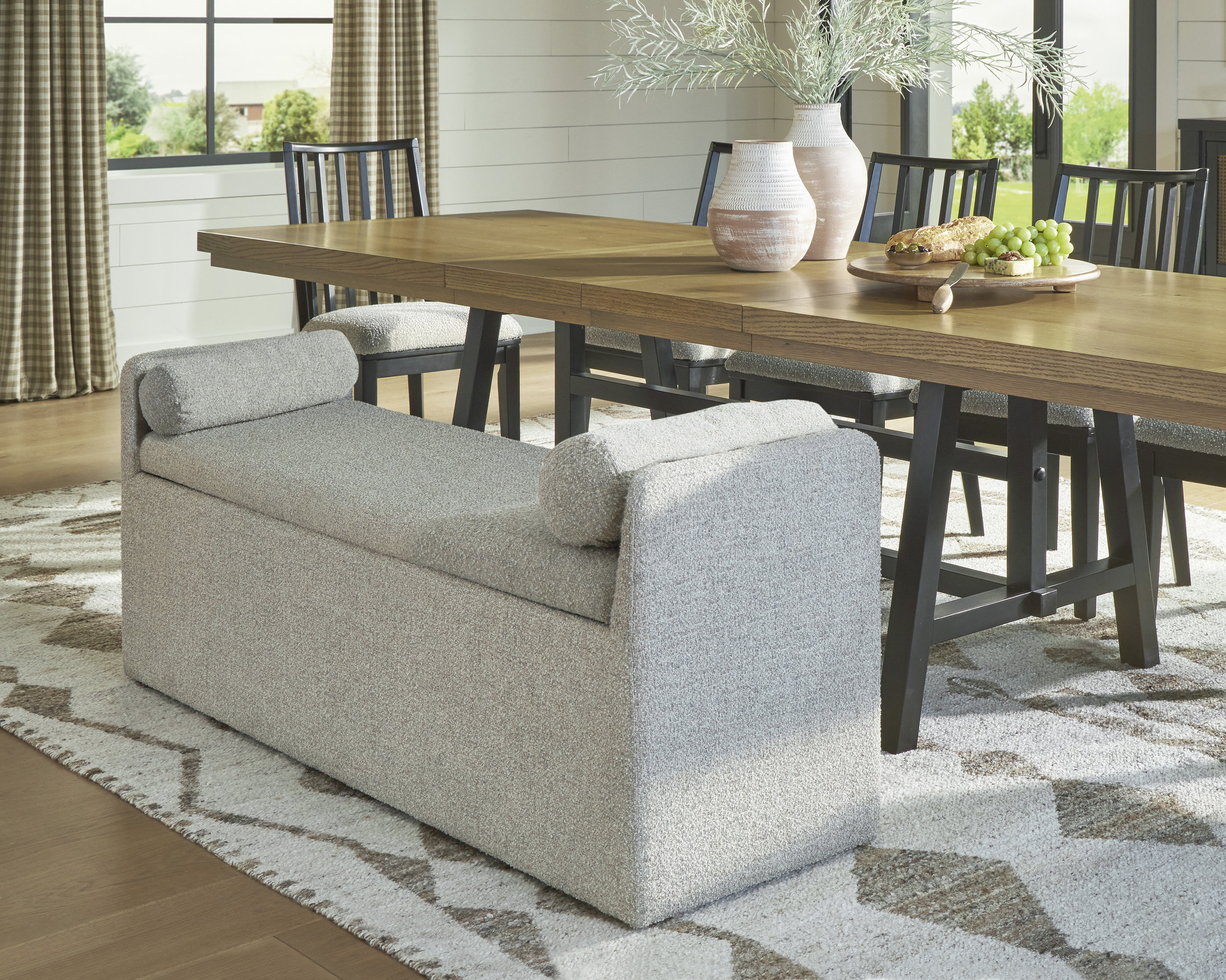 Galliden Extendable Dining Set - Rustic Oak & Black | Ashley