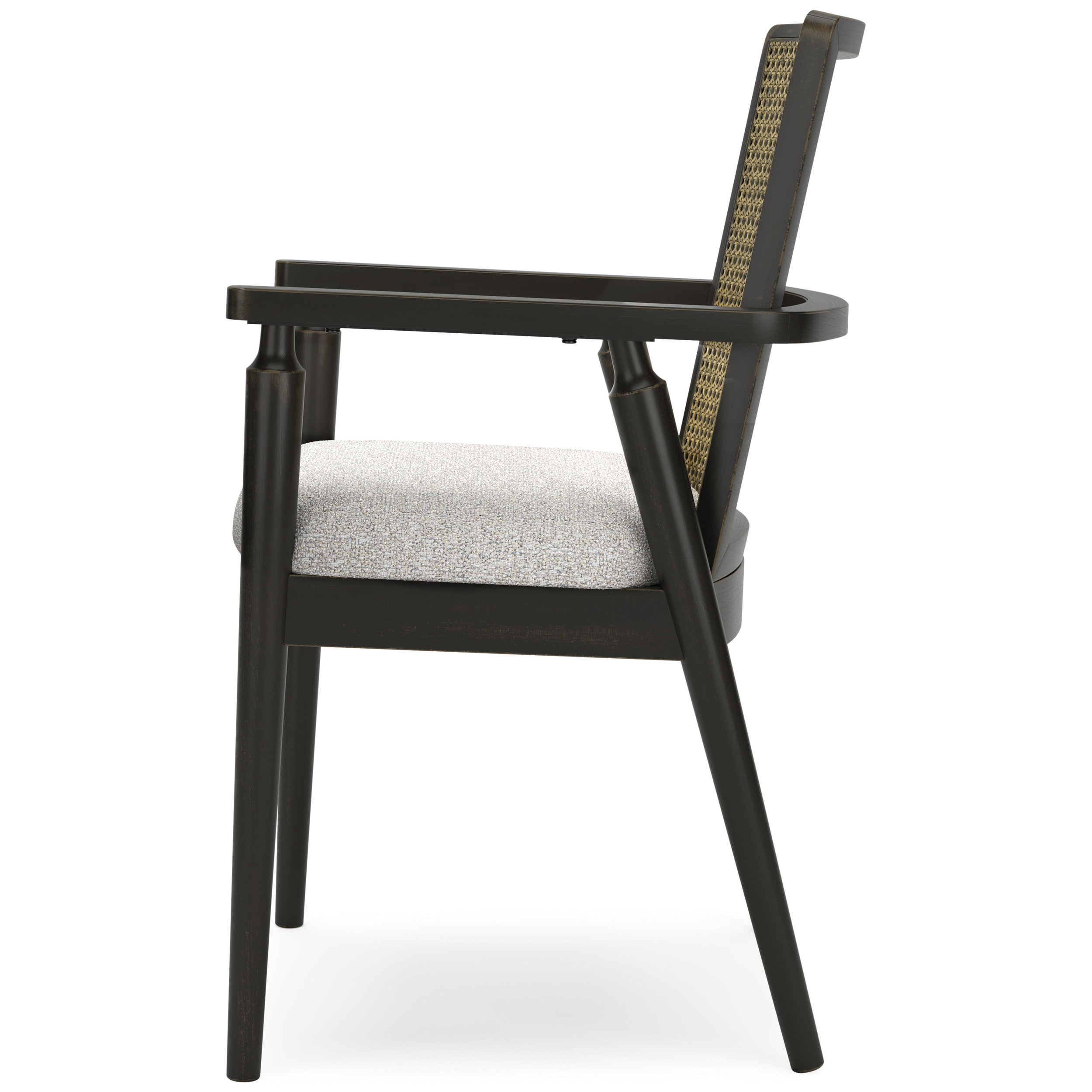 Galliden Upholstered Dining Arm Chair | Black Wood Finish