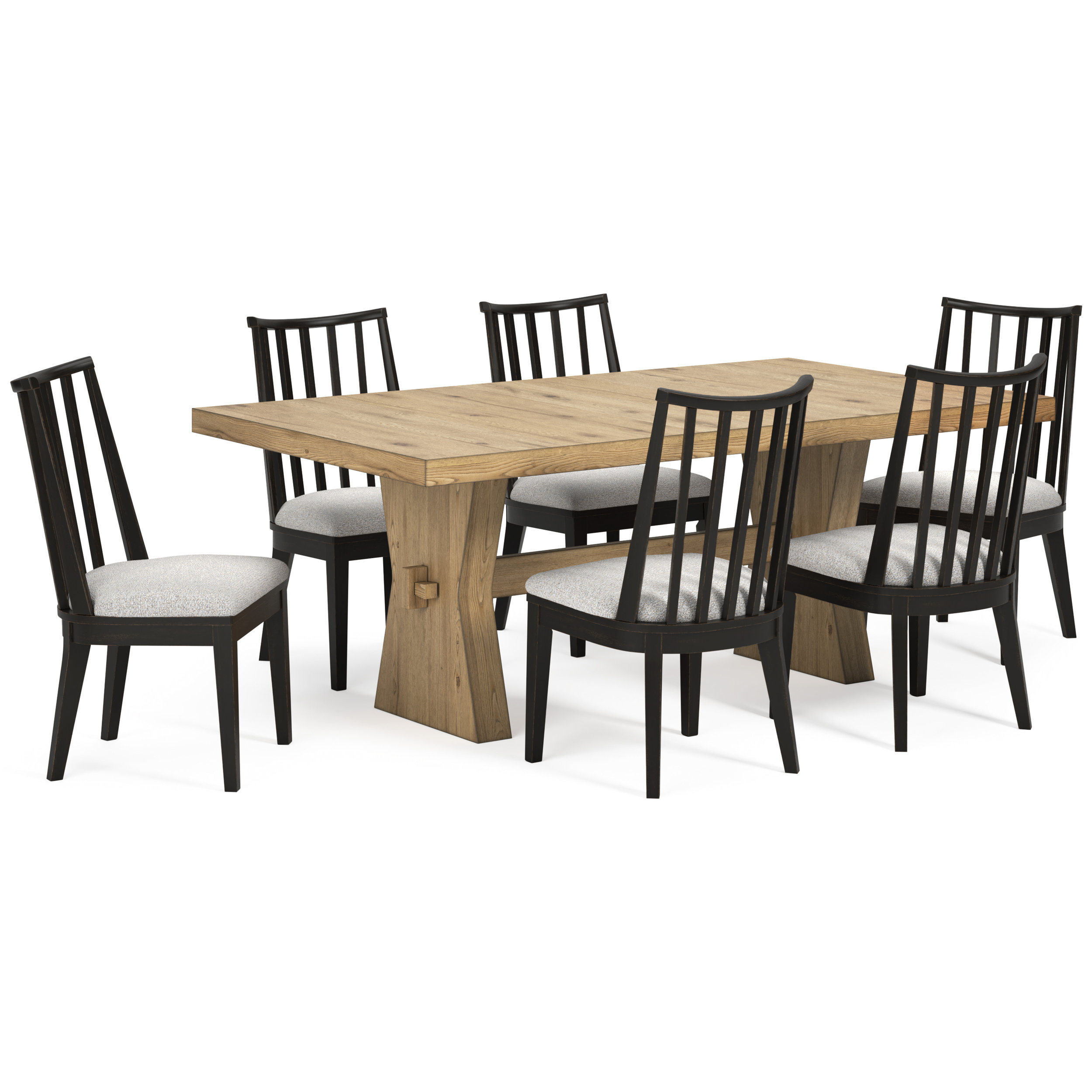 Galliden Upholstered Dining Side Chair | Black Wood Finish