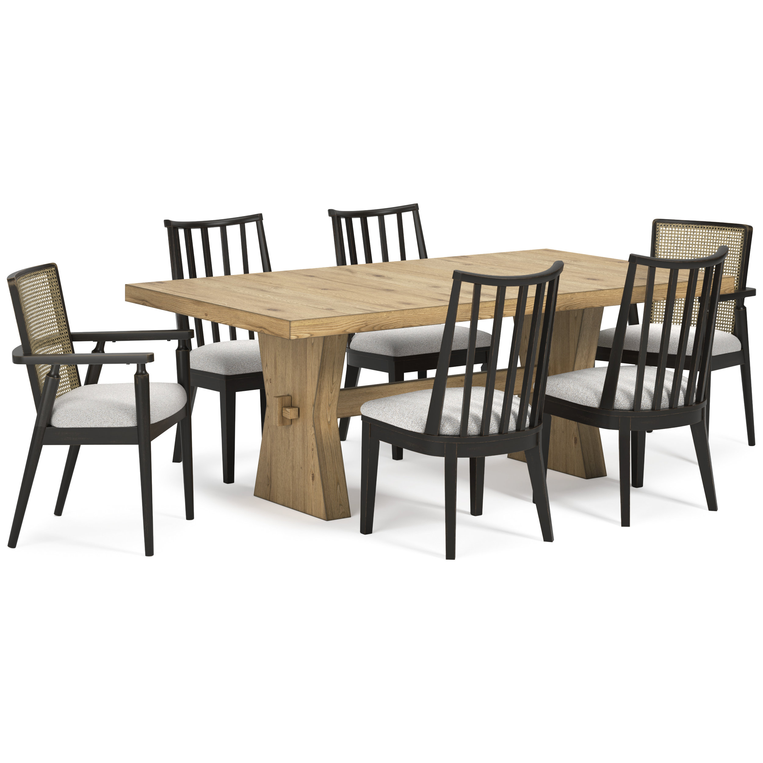 Galliden Light Brown Rectangular Wood Dining Table | 78"