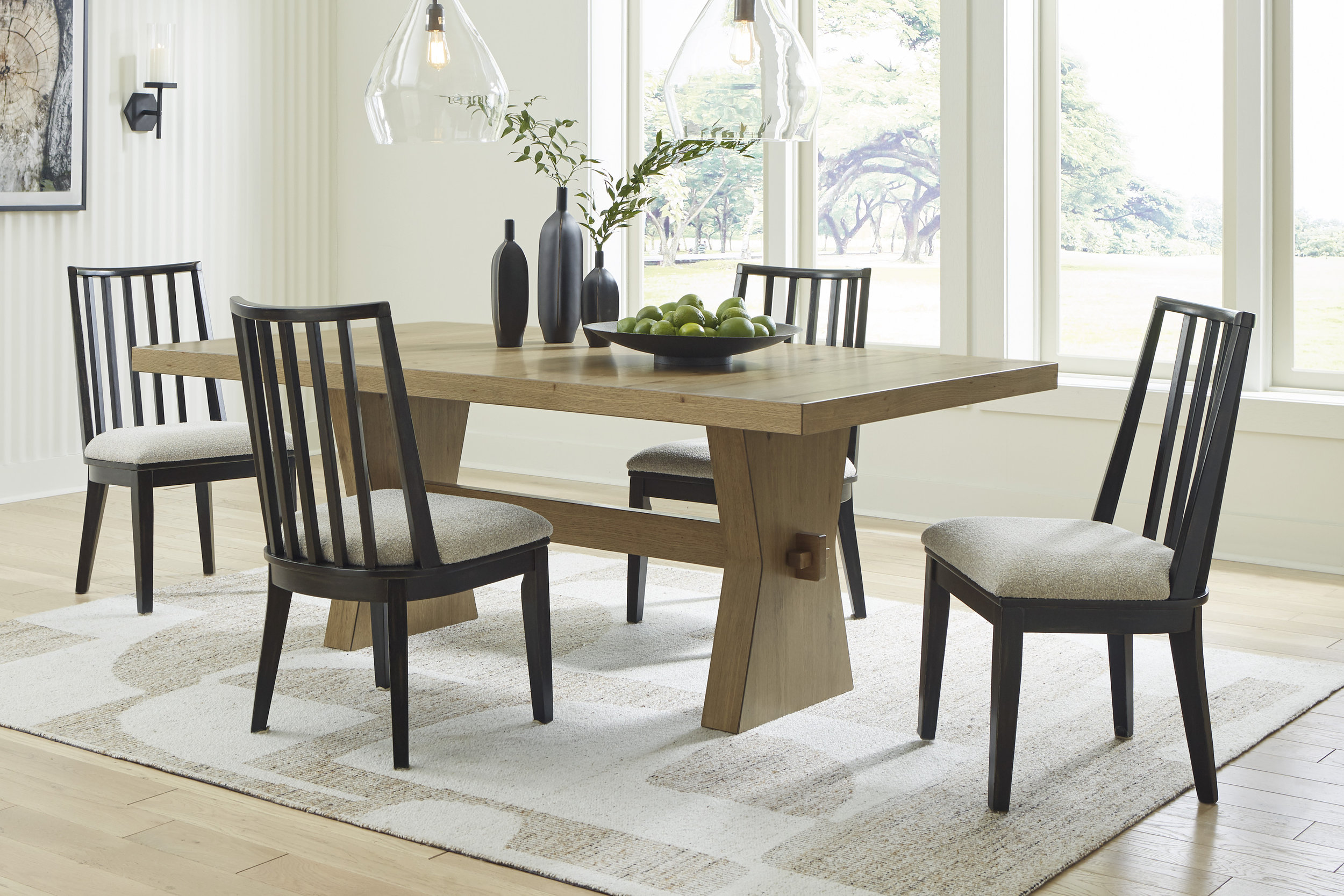 Galliden Light Brown Rectangular Wood Dining Table | 78"