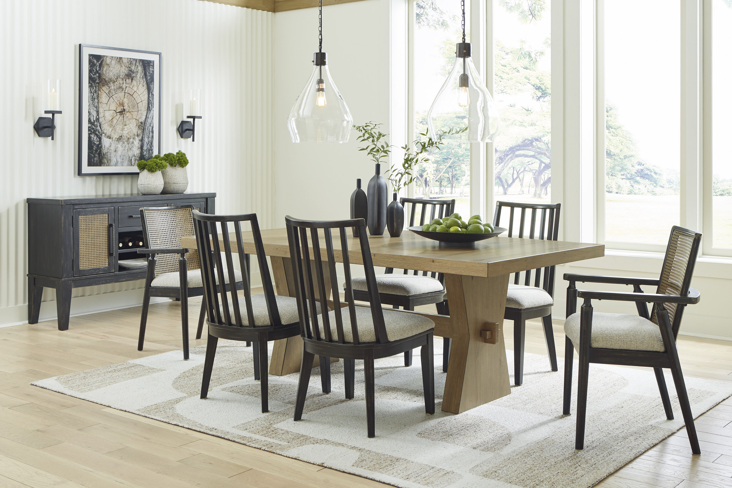 Galliden Light Brown Rectangular Wood Dining Table | 78"