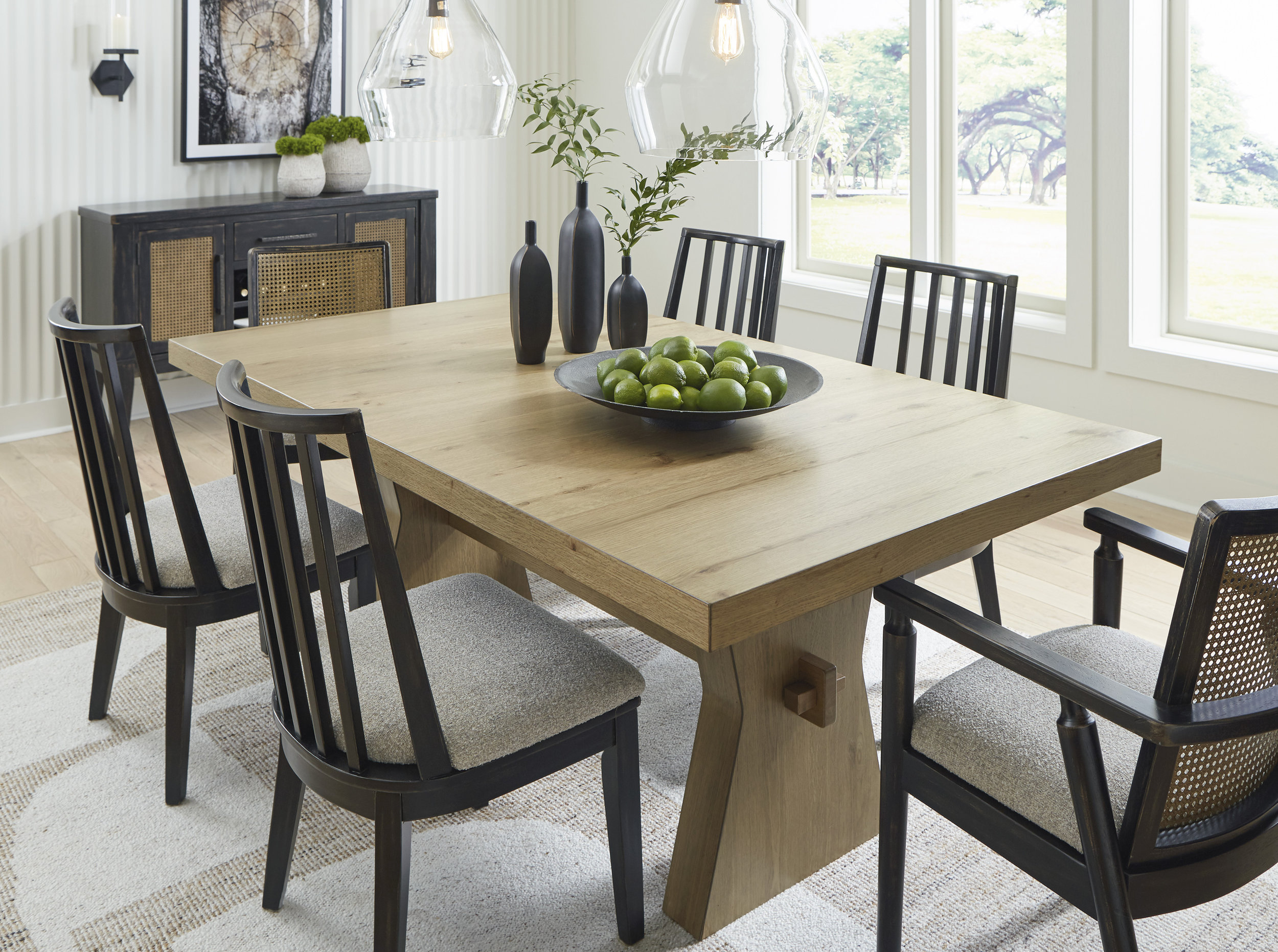 Galliden Light Brown Rectangular Wood Dining Table | 78"