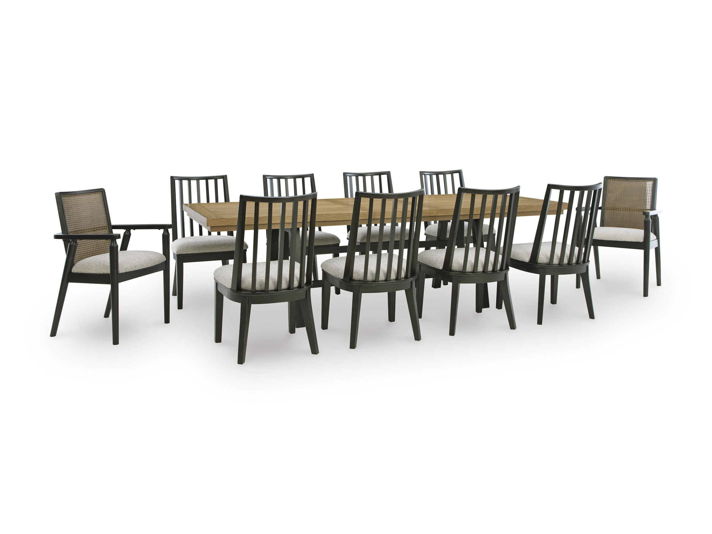 Galliden Extendable Dining Set - Rustic Oak & Black | Ashley