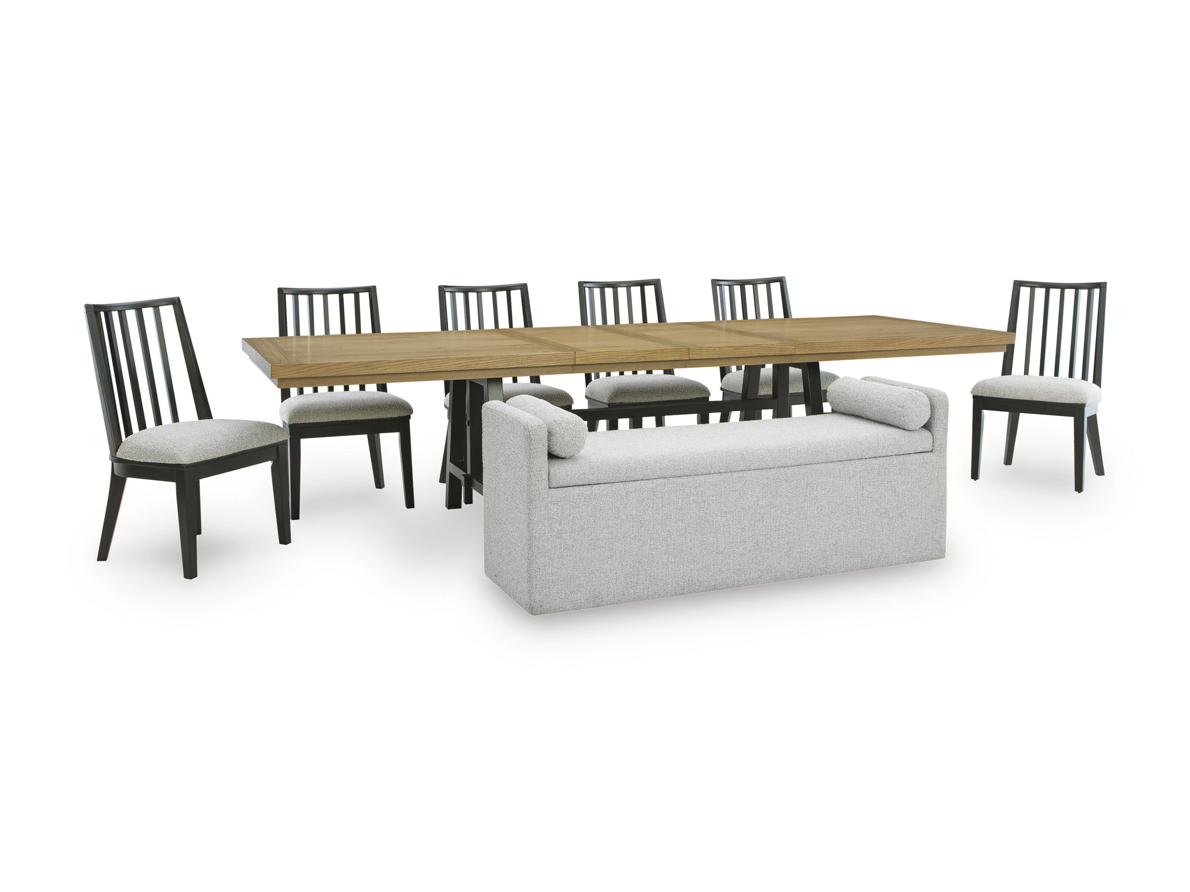 Galliden Extendable Dining Set - Rustic Oak & Black | Ashley