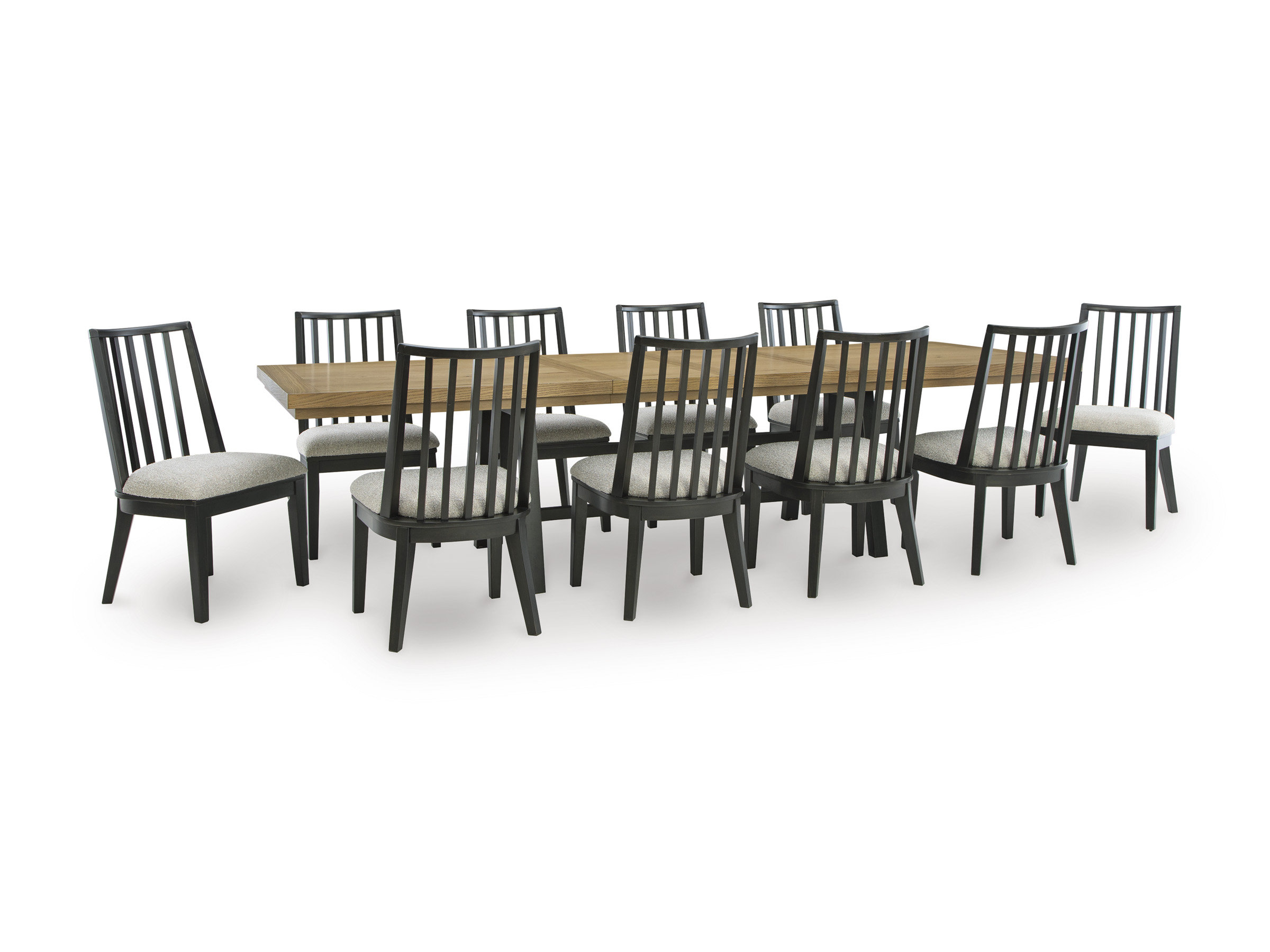 Galliden Extendable Wood Dining Table | Two-Tone Brown & Black