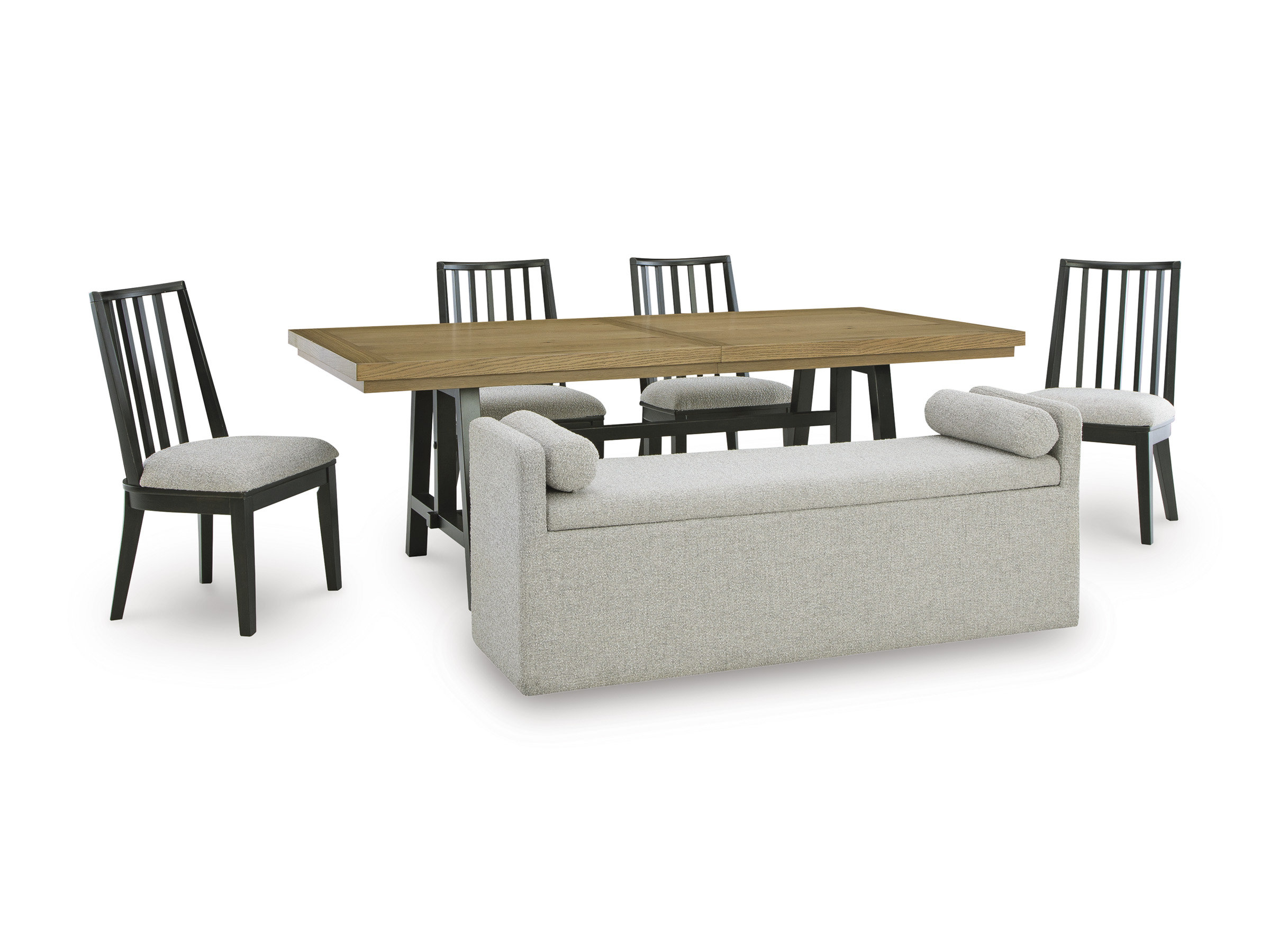 Galliden Extendable Wood Dining Table | Two-Tone Brown & Black