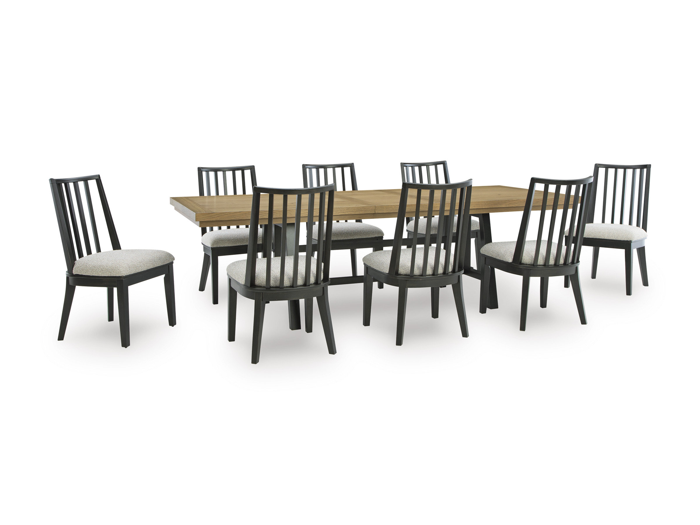 Galliden Extendable Dining Set - Rustic Oak & Black | Ashley